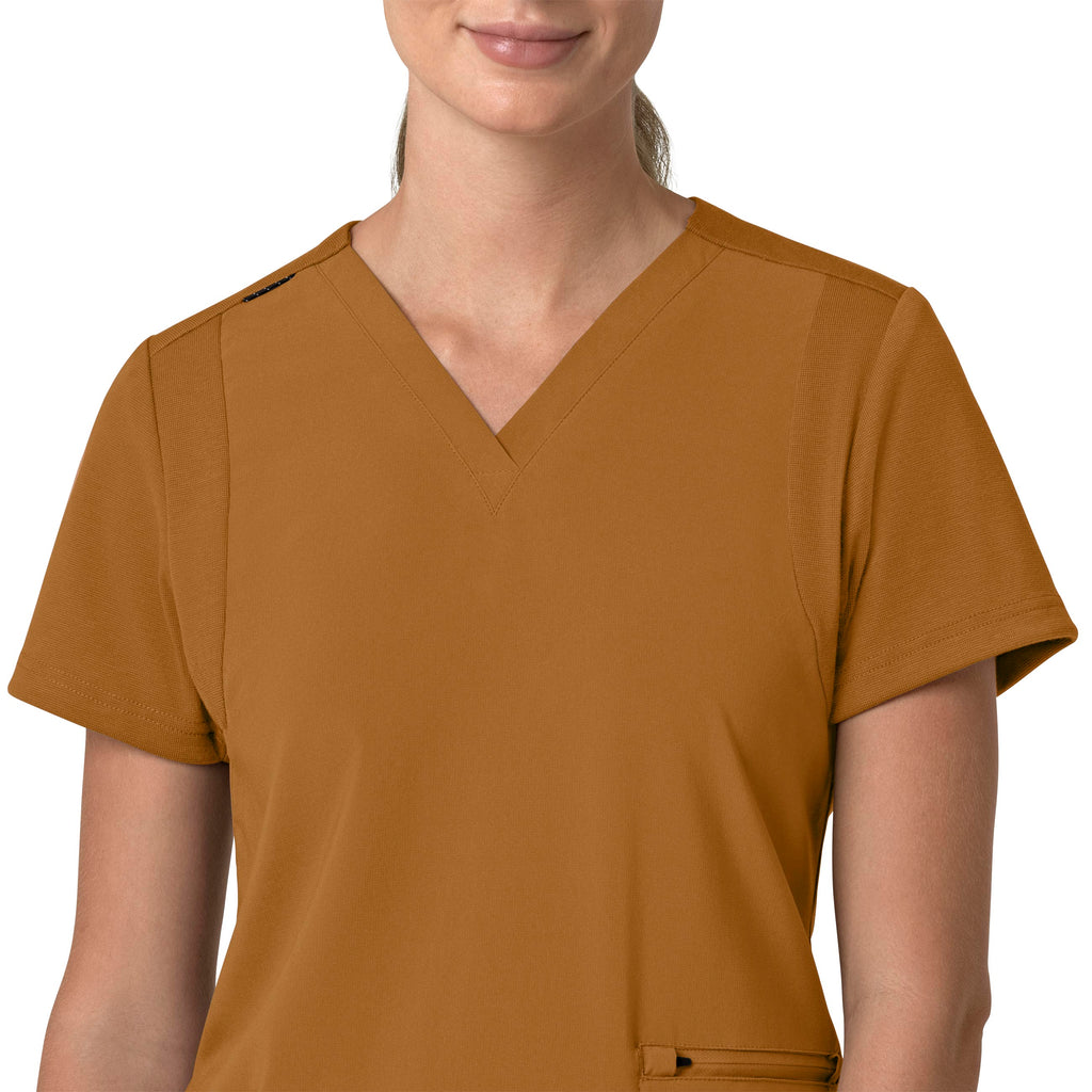 Force Cross-Flex C13210 Flex Panel V-Neck Scrub Top Fox Brown