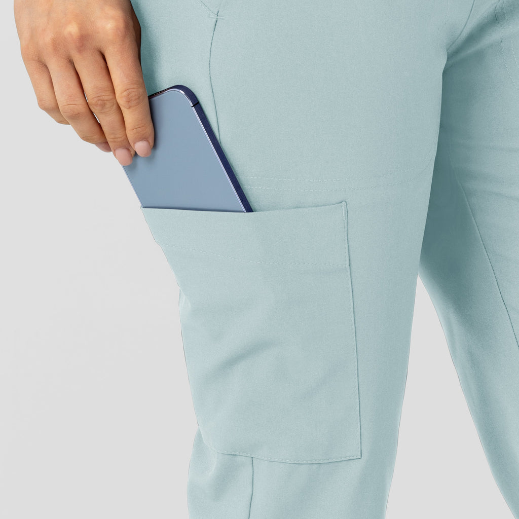 W123 5045 Flex-n-Reach Track Scrub Pants Sky Blue
