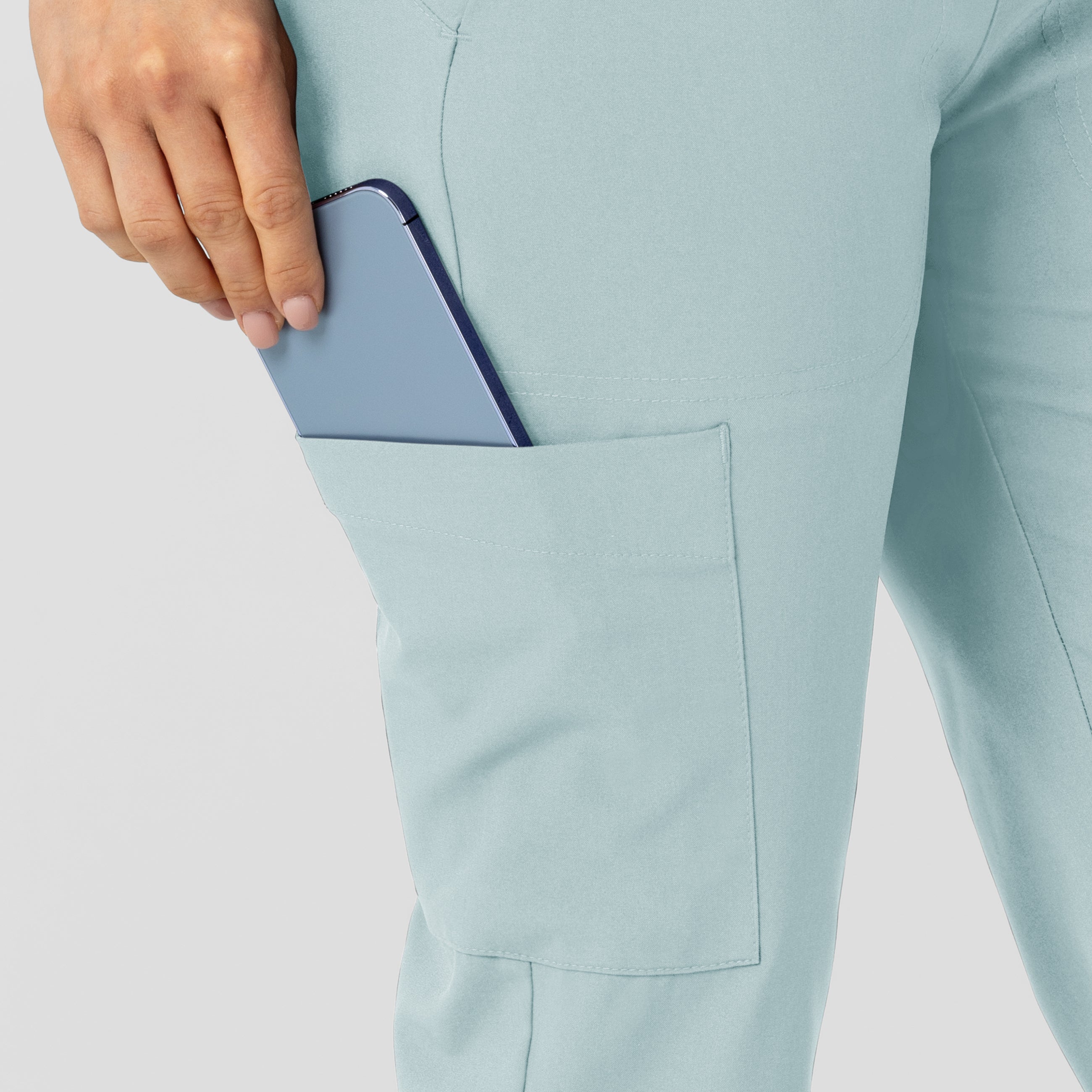 W123 5045 Flex-n-Reach Track Scrub Pants Sky Blue