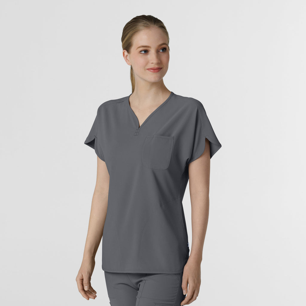 RENEW 6634 Dolman Scrub Top Pewter