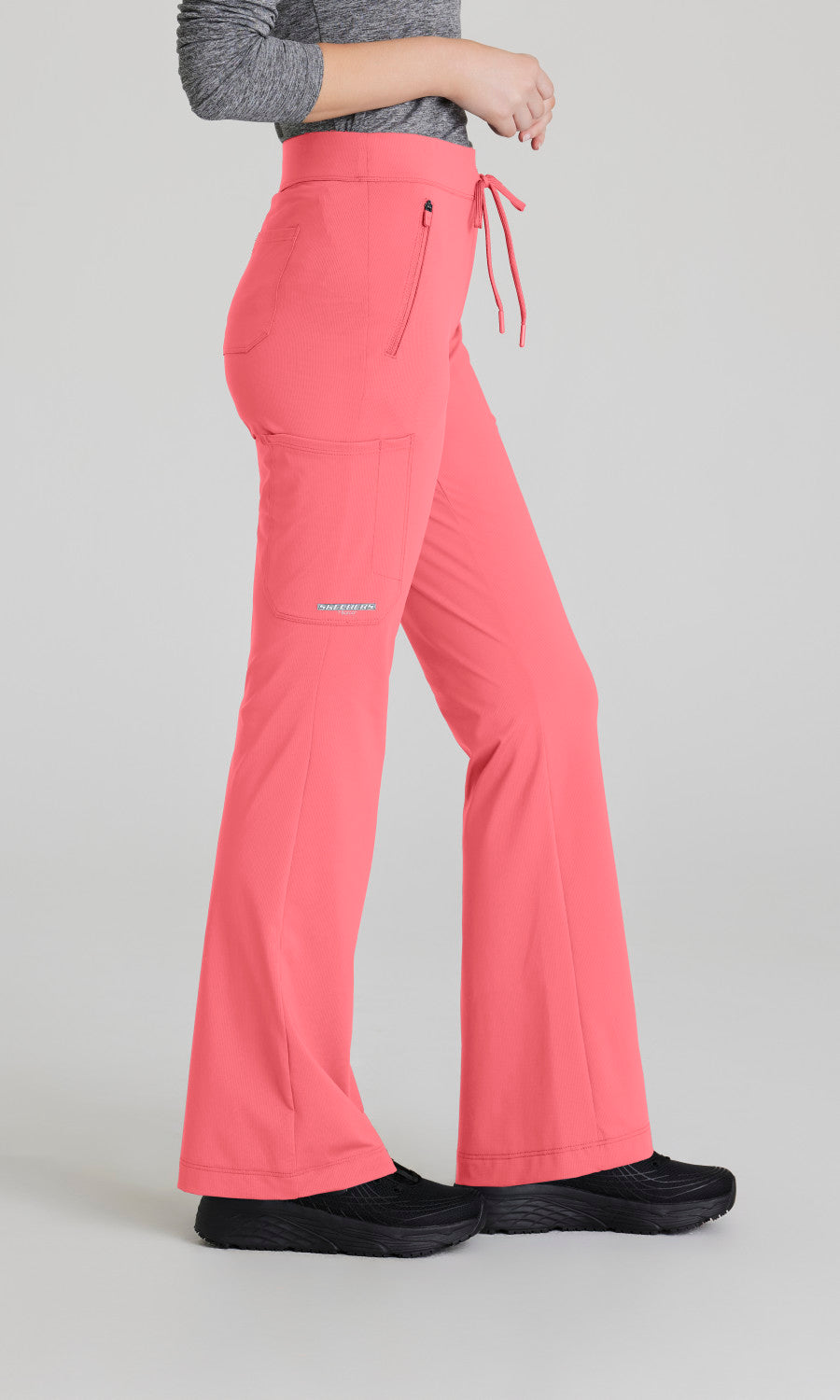 Skechers Slip-Ins Knits SKP656 Glide Knit Flare Scrub Pants Punch Pink