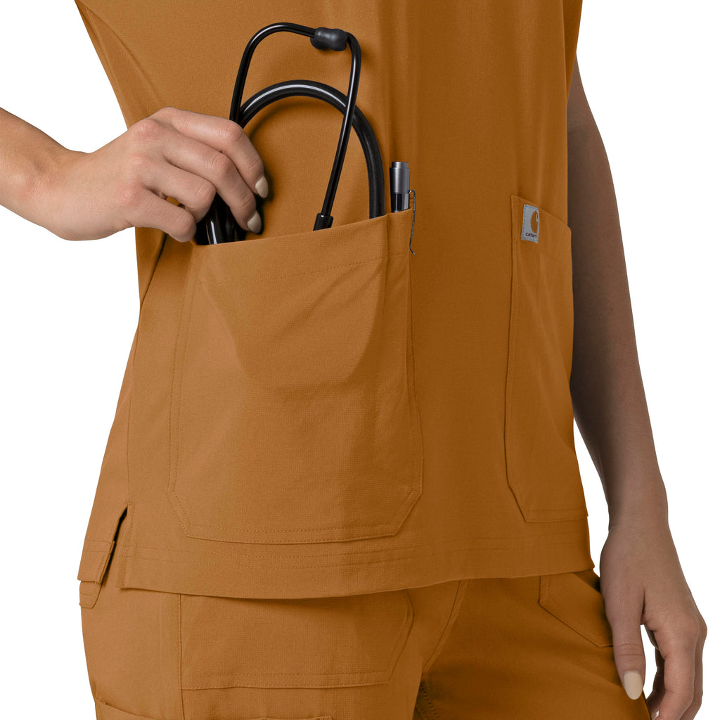 Force Cross-Flex C13110 Oversized V-Neck Scrub Top Fox Brown