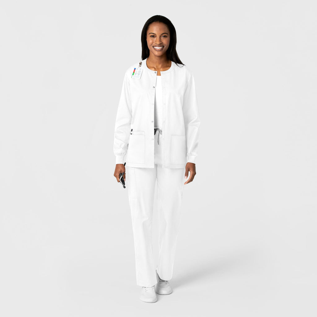 WonderWORK 800 Unisex Snap Front Jacket White