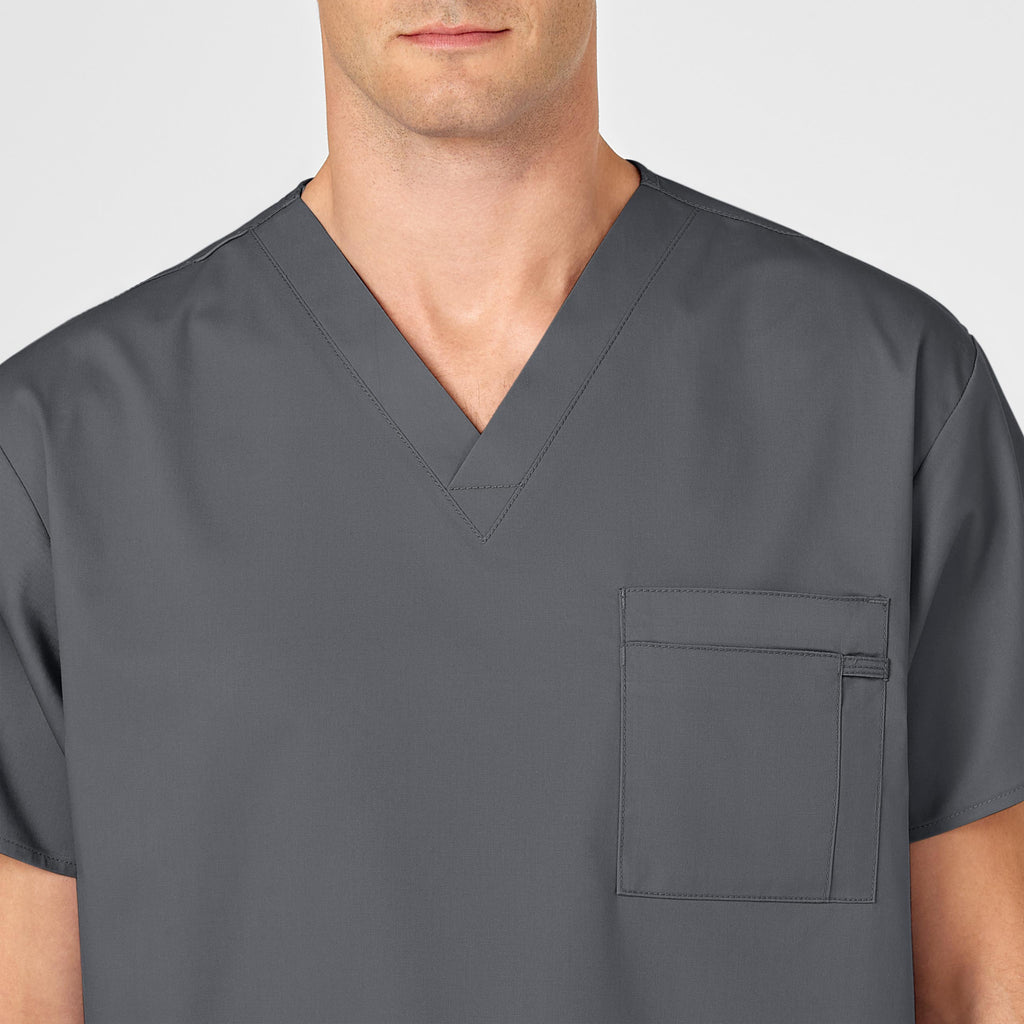 WonderWORK 100 Unisex V-Neck Scrub Top Pewter