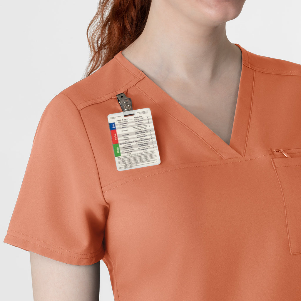 Thrive 6222 V-Neck Tuck-In Scrub Top Terracotta