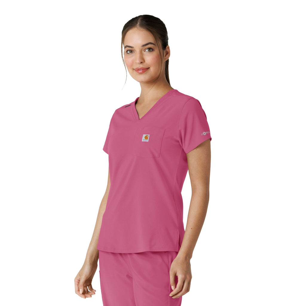 Force Cross-Flex C13410 Women's Tuck-In Scrub Top Electric Fuschia