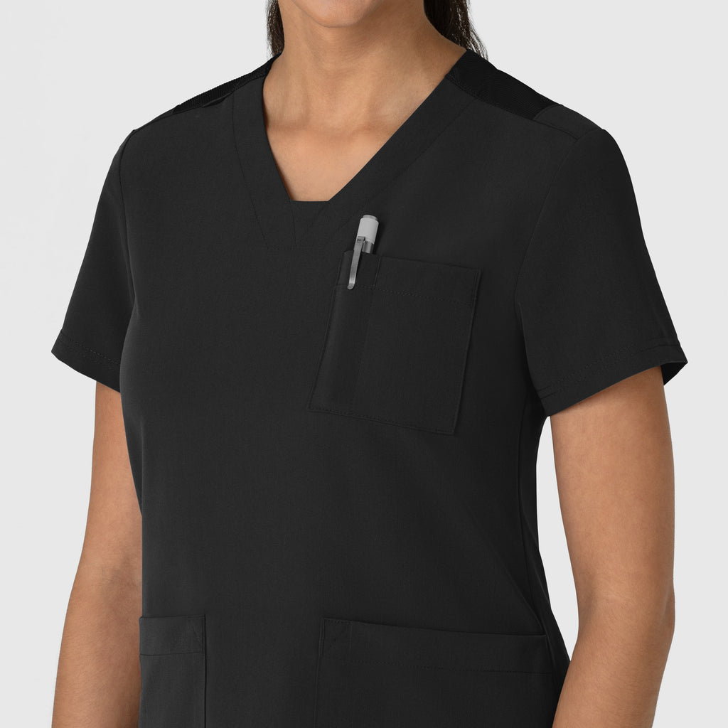 Nova 6132 Flex-n-Reach V-Neck Scrub Top Black