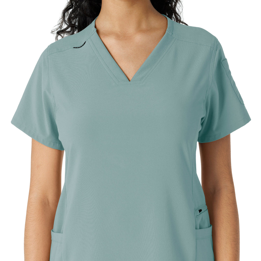 Force Cross-Flex C13310 Knit Panel Scrub Top Summer Blue