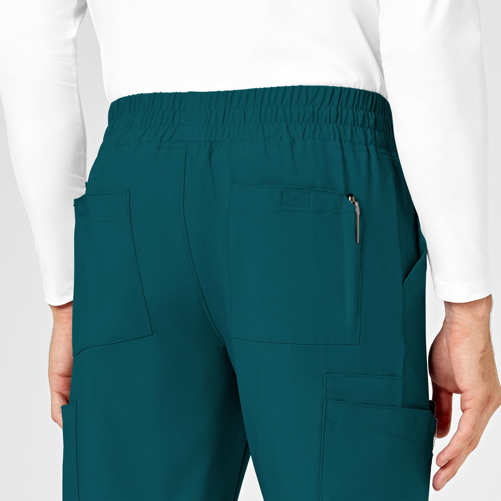 W123 5655 Men's Cargo Jogger Scrub Pants Caribbean Blue