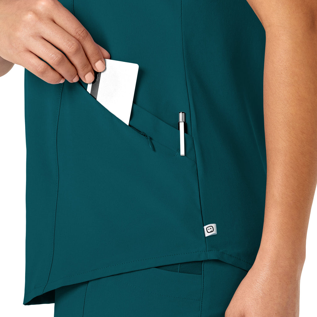 RENEW 6134 V-Neck Scrub Top Caribbean Blue