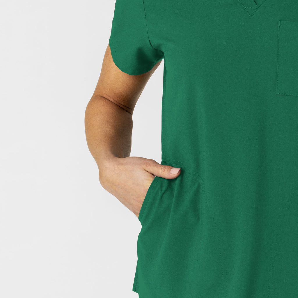 W123 6045 Flex-n-Reach V-Neck Scrub Top Hunter