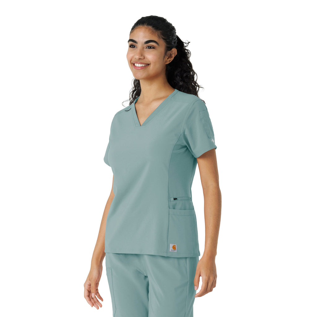 Force Cross-Flex C13310 Knit Panel Scrub Top Summer Blue
