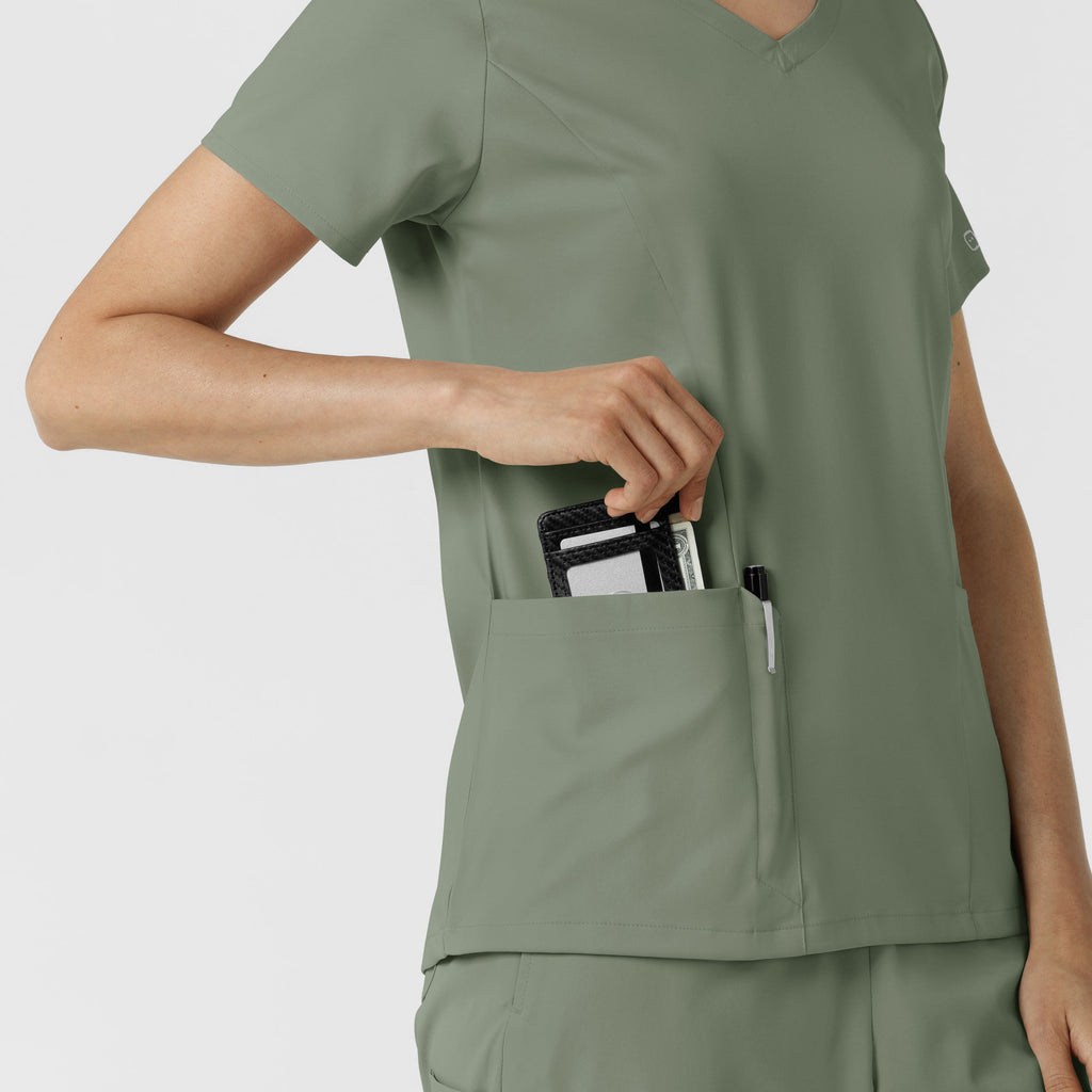 Boundless 6251 2-Pocket V-Neck Scrub Top Sage