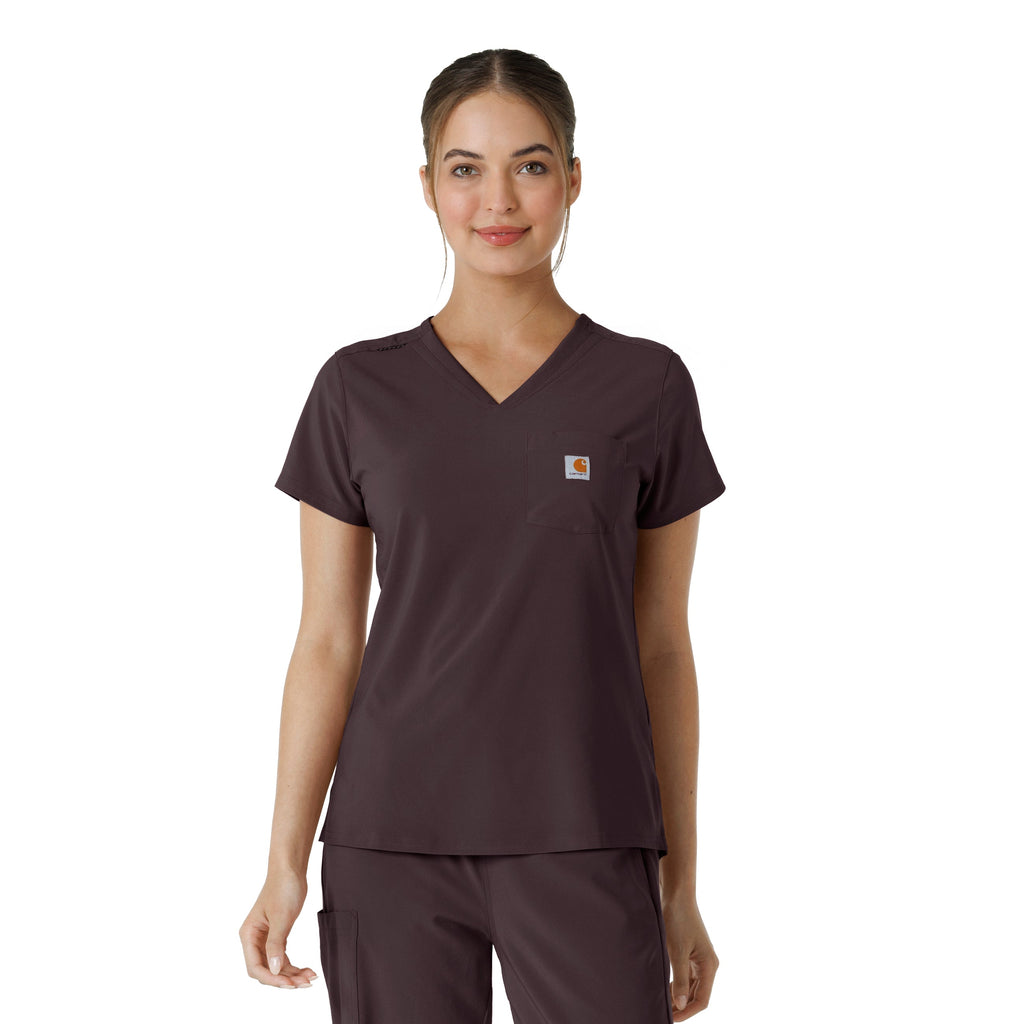 Force Cross-Flex C13410 Women's Tuck-In Scrub Top Dark Sepia