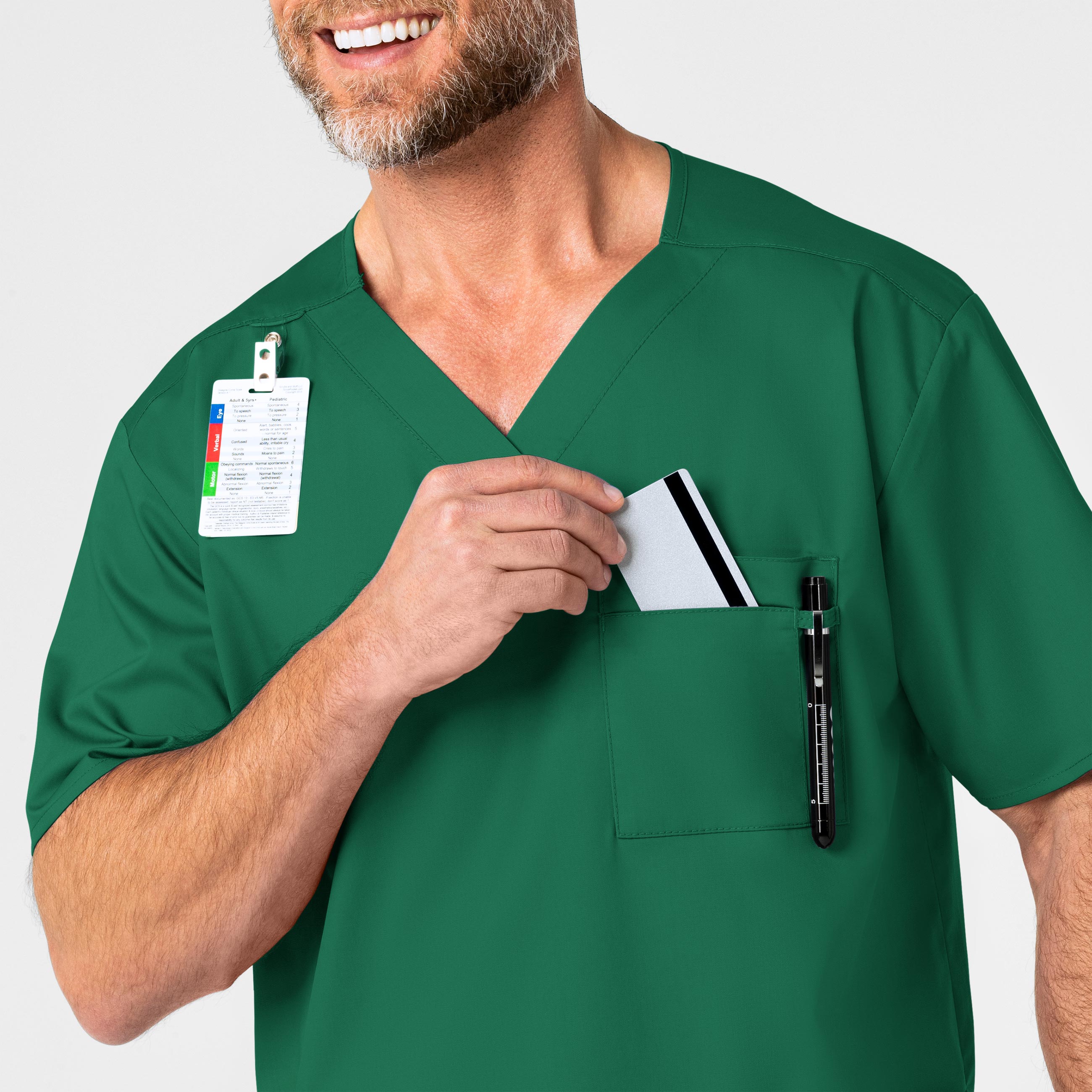 WonderWORK 103 Men's V-Neck Scrub Top Hunter