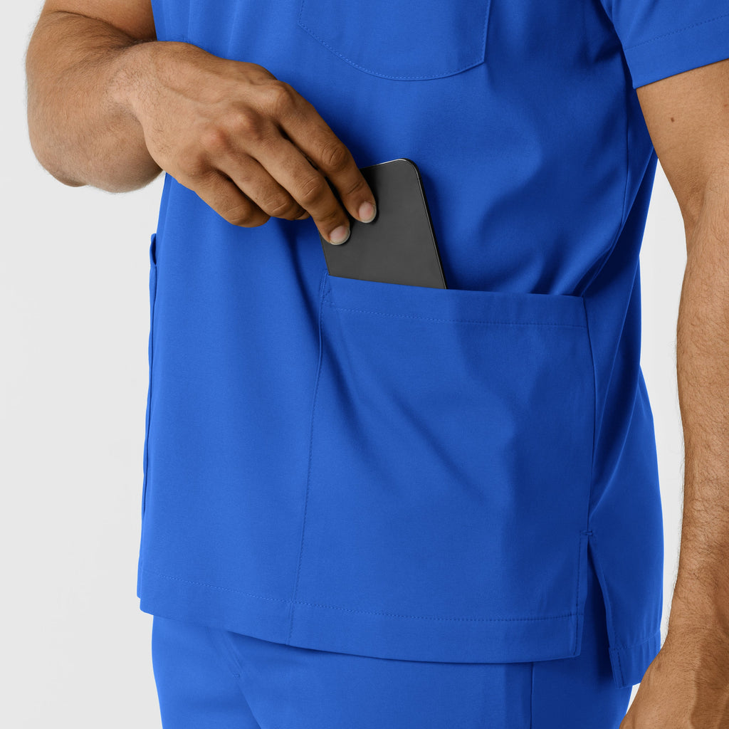 Boundless 6351 Men's Multi Pocket V-Neck Scrub Top Royal