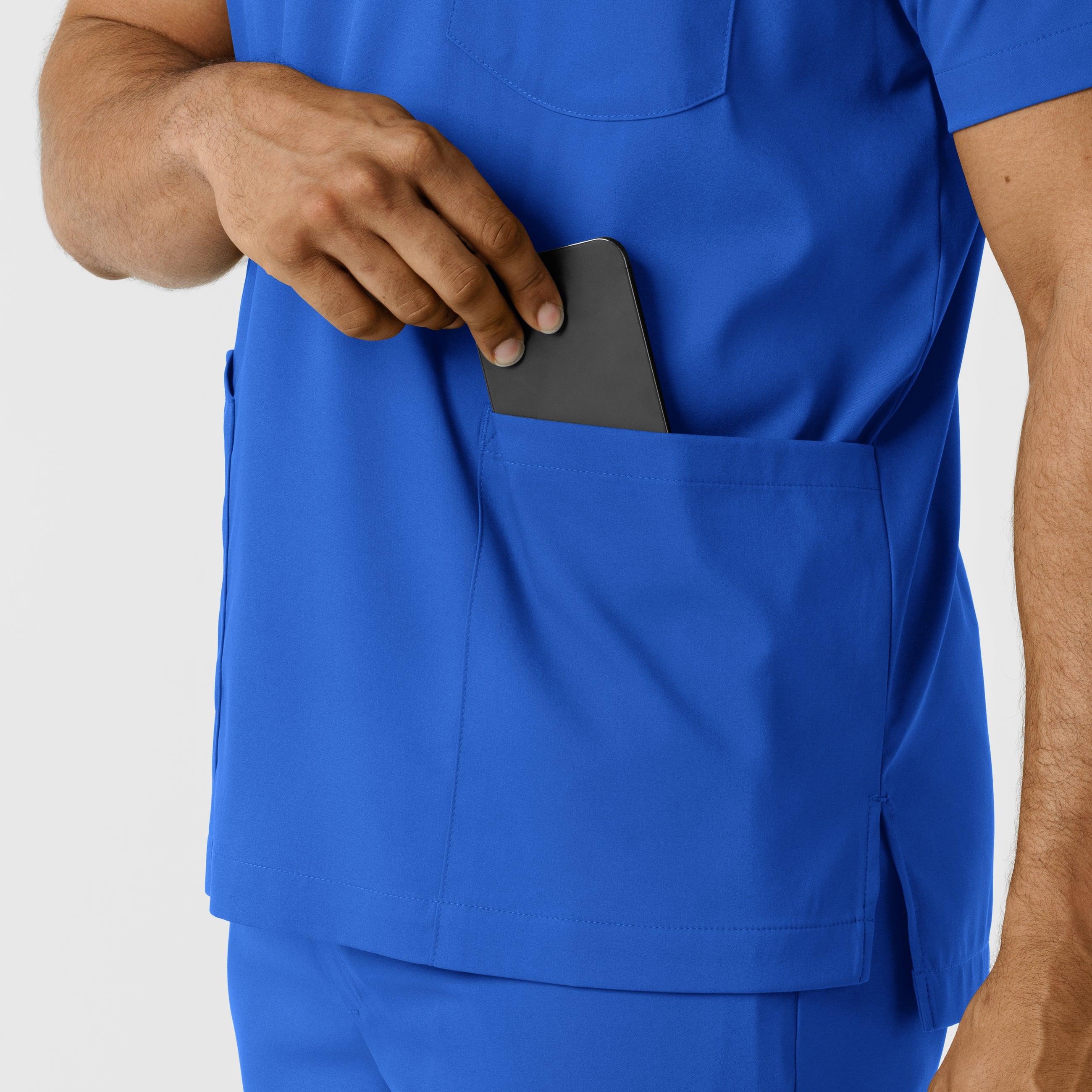 Boundless 6351 Men's Multi Pocket V-Neck Scrub Top Royal
