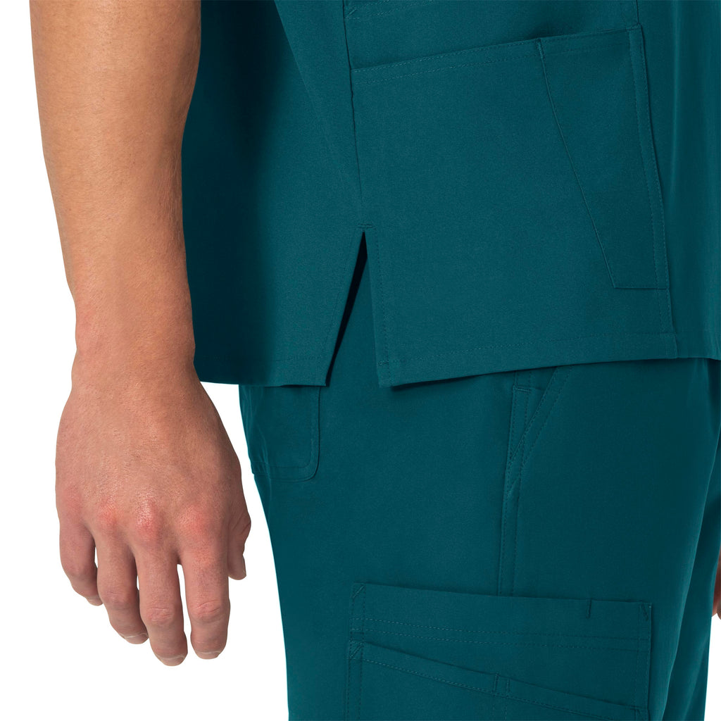 Force Essentials C15013 Unisex V-Neck 6-Pocket Scrub Top Caribbean Blue