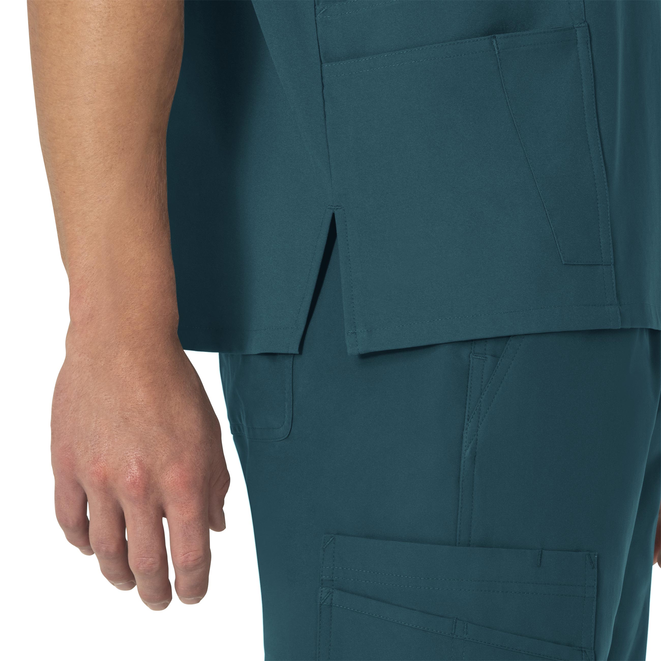 Force Essentials C15013 Unisex V-Neck 6-Pocket Scrub Top Caribbean Blue