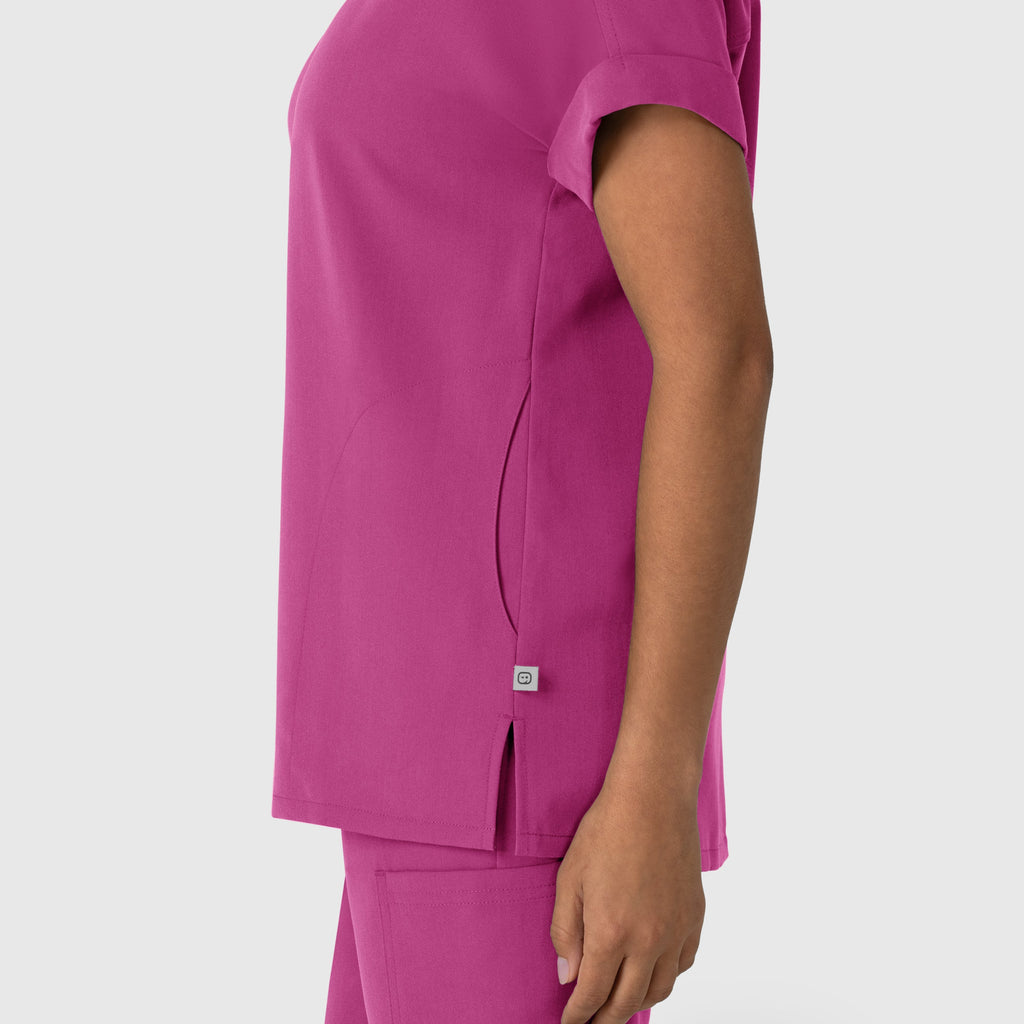 Nova 6232 Drop Shoulder Boxy Scrub Top Raspberry