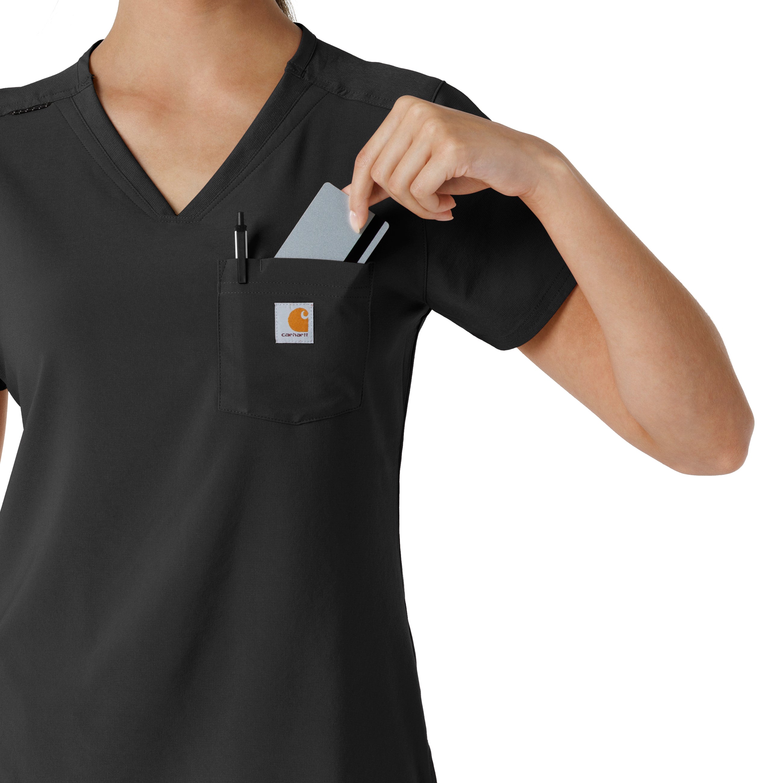 Force Cross-Flex C13410 Tuck-In Scrub Top Black