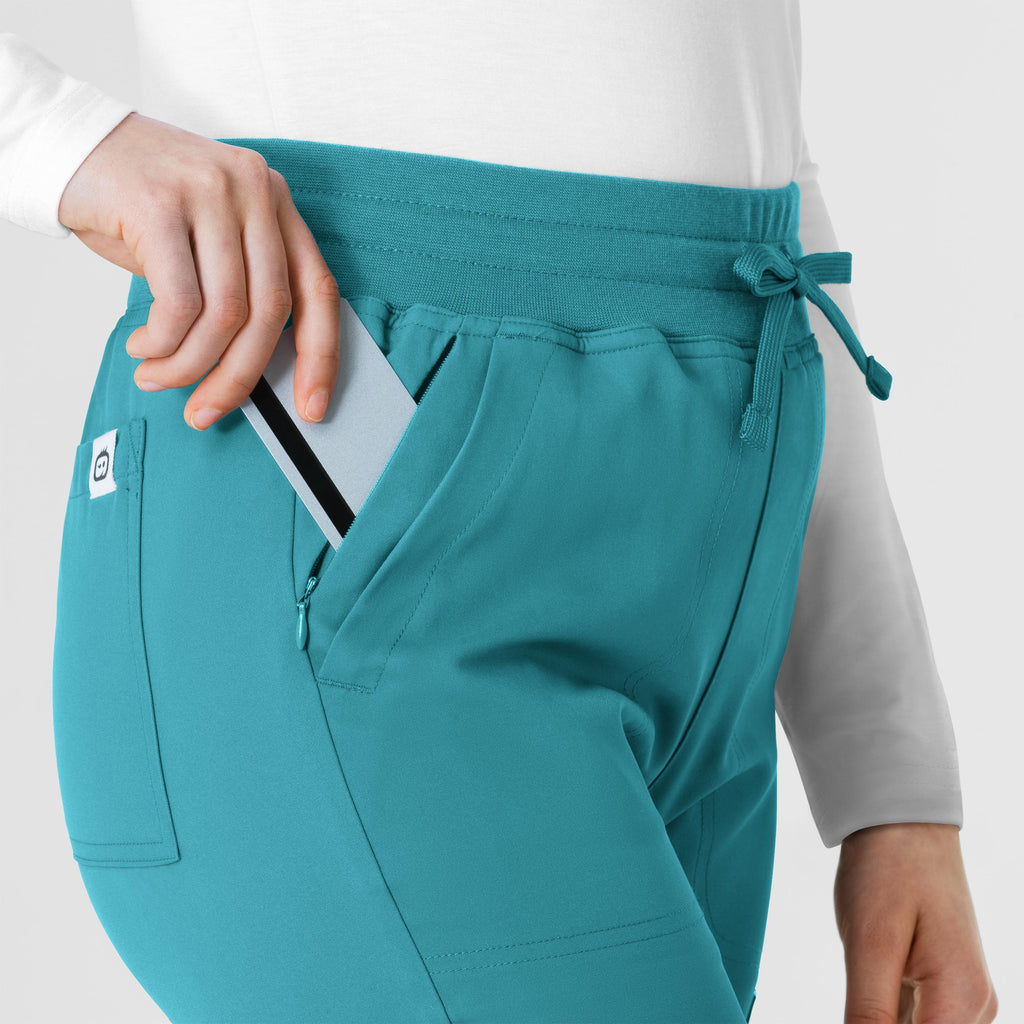 Thrive 5222 Cargo Straight Slim Leg Scrub Pants Teal Blue
