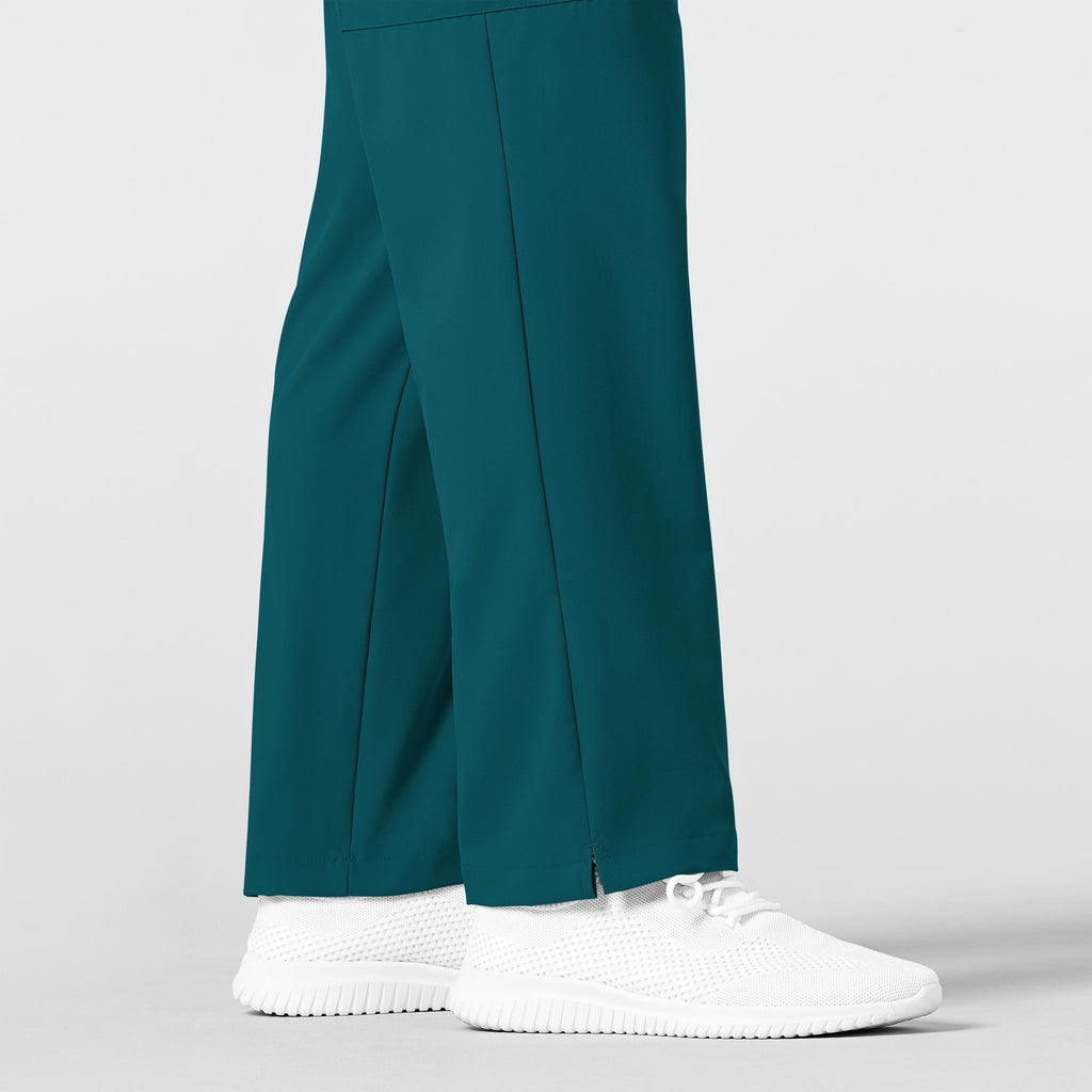 W123 5355 Men's Flat Front Cargo Scrub Pants Caribbean Blue
