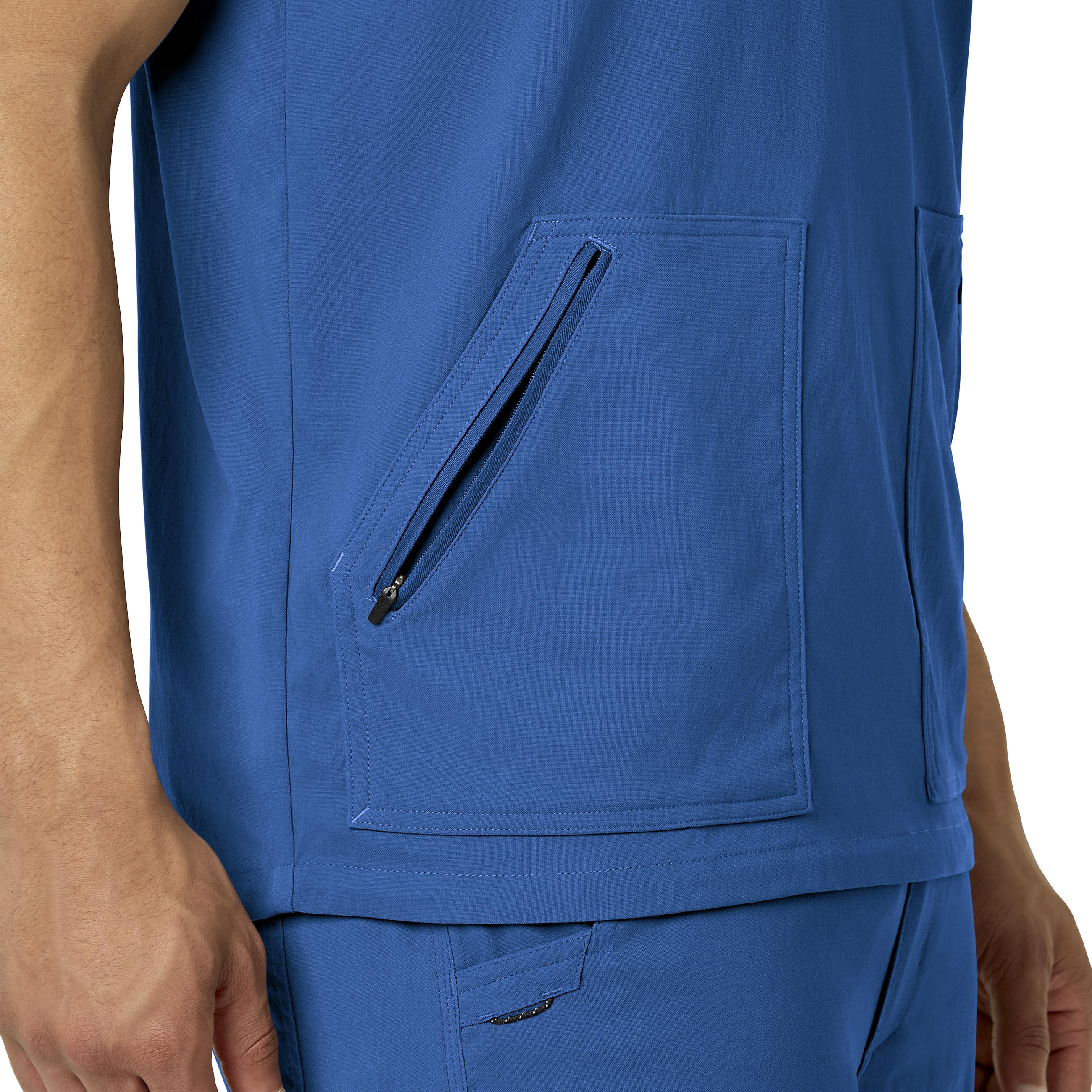 Rugged Flex Peak C15037 Men's 5-Pocket V-Neck Scrub Top Royal