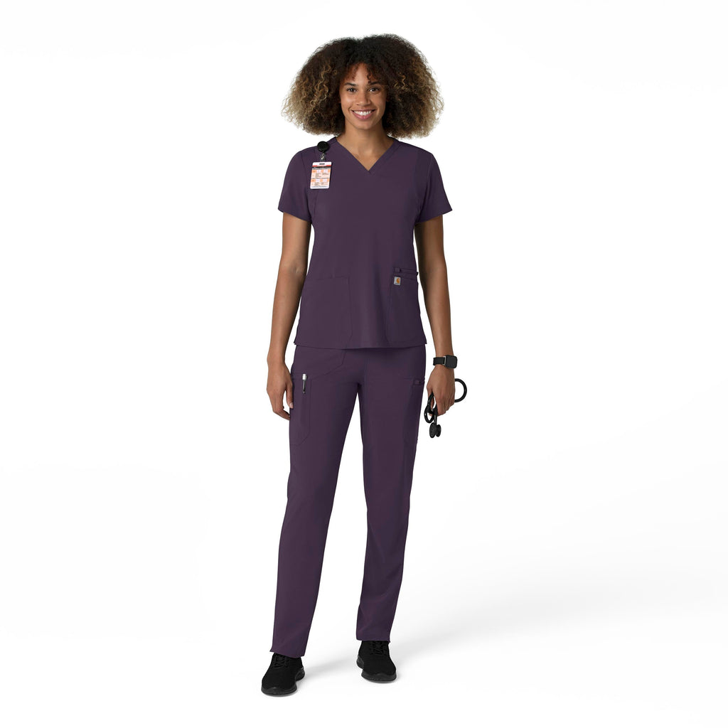 Force Cross-Flex C53210 Straight Leg Cargo Scrub Pants Black Plum