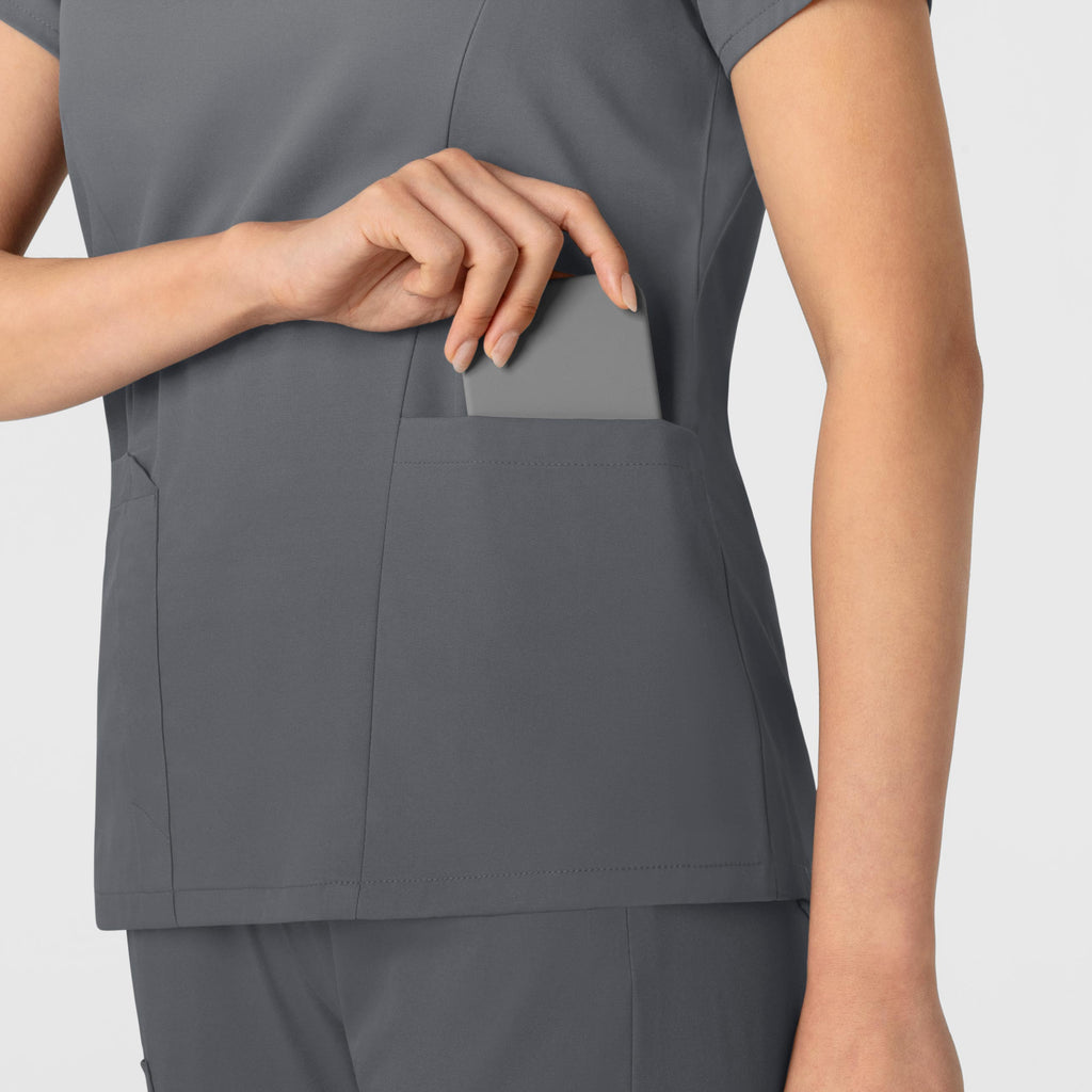 Boundless 6251 2-Pocket V-Neck Scrub Top Pewter