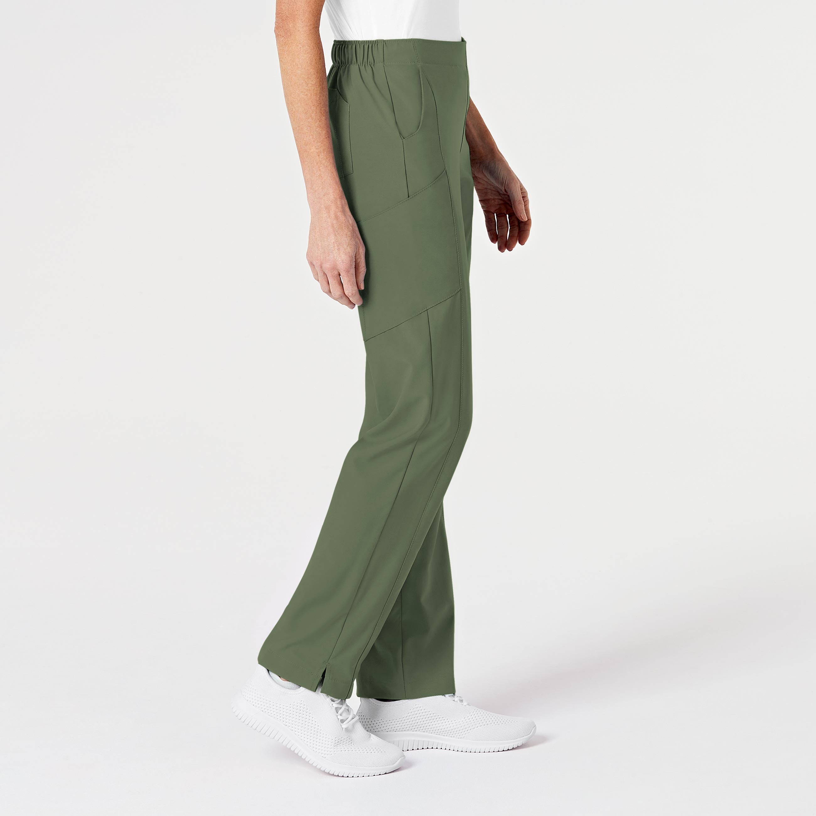 W123 5155 Flat Front Cargo Scrub Pants Olive