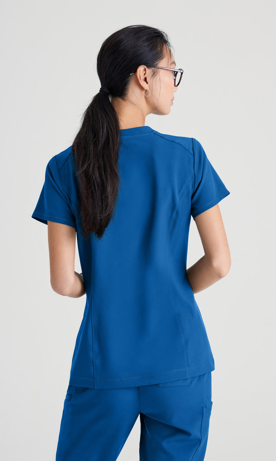 Grey's Anatomy Evolve GSST181 Sway Tuck-In Scrub Top New Royal