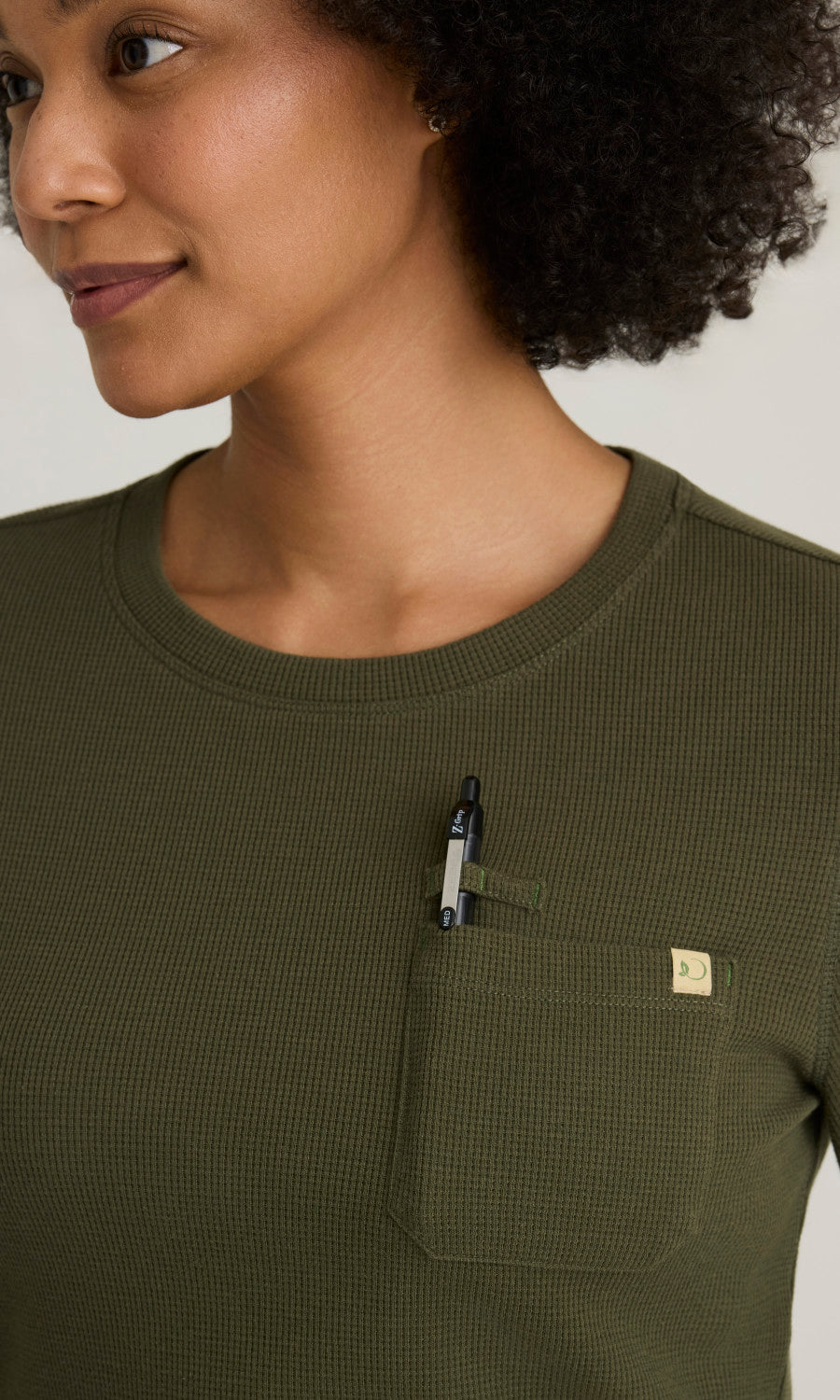 Grey's Anatomy Evolve GSST257 Wanderlust Long Sleeve Top Fern