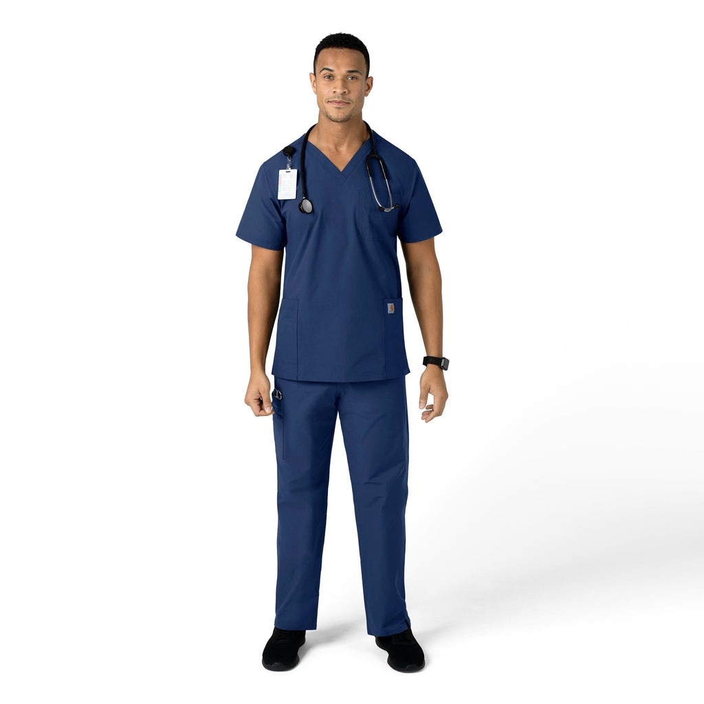 Force Essentials C55013 Unisex Elastic Waist Cargo Scrub Pants Navy