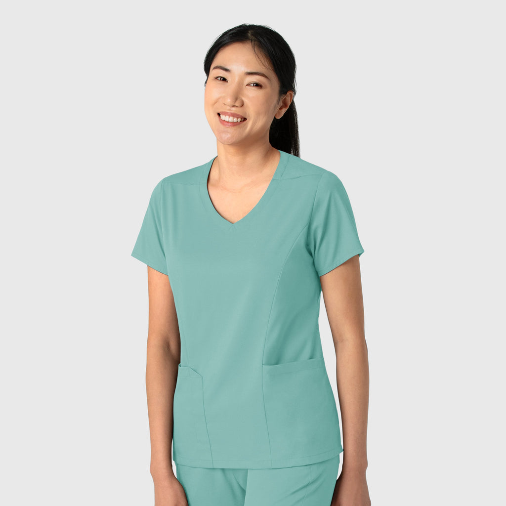 Boundless 6251 2-Pocket V-Neck Scrub Top Turquoise