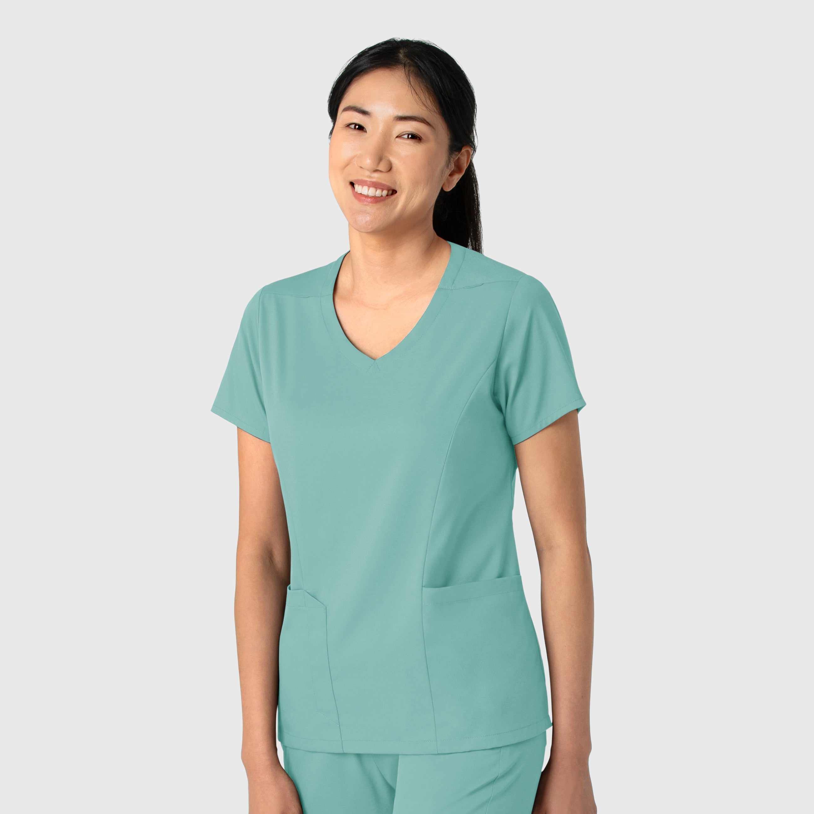 Boundless 6251 2-Pocket V-Neck Scrub Top Turquoise