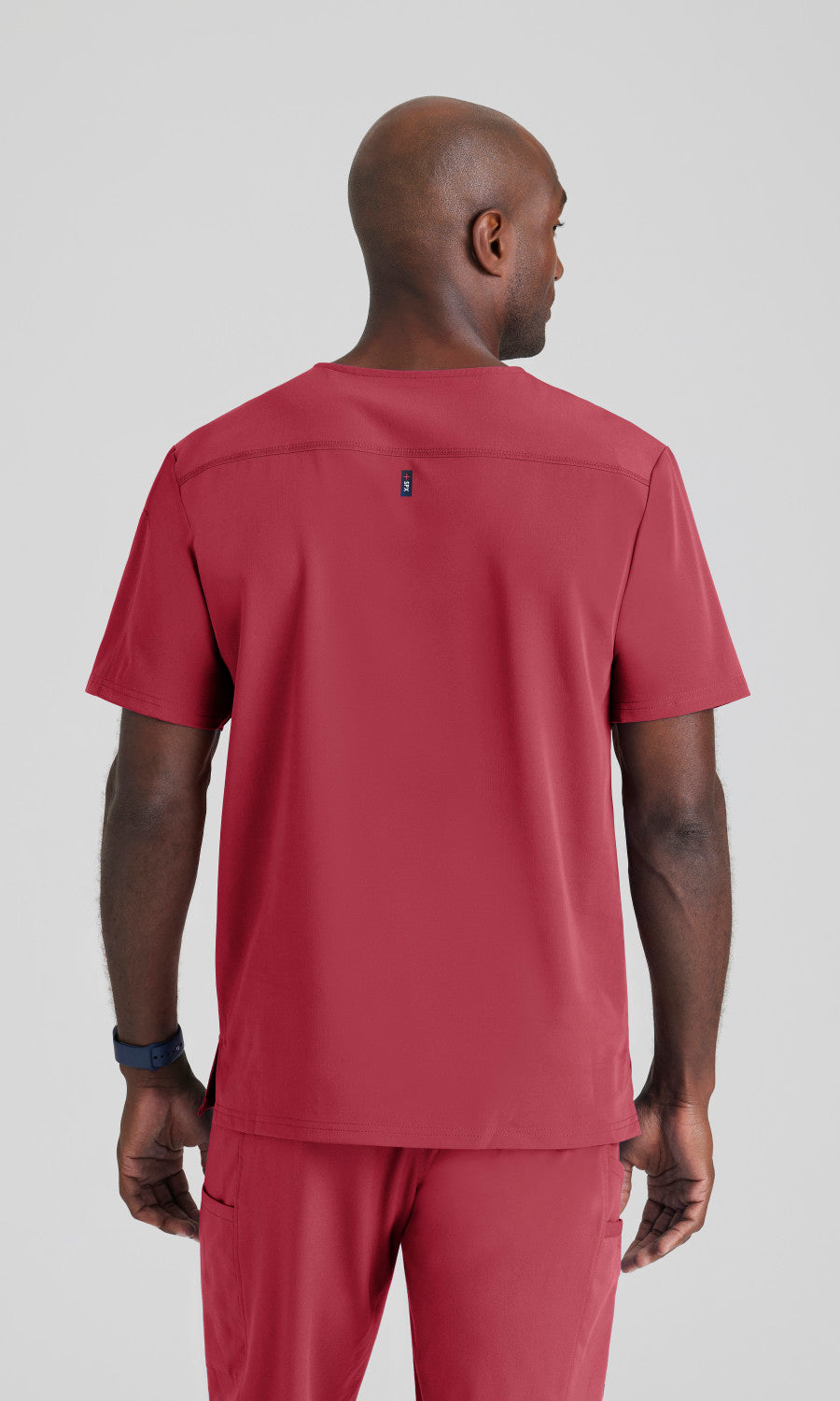 Grey's Anatomy Spandex Stretch GRST079 Murphy Scrub Top Maple Red