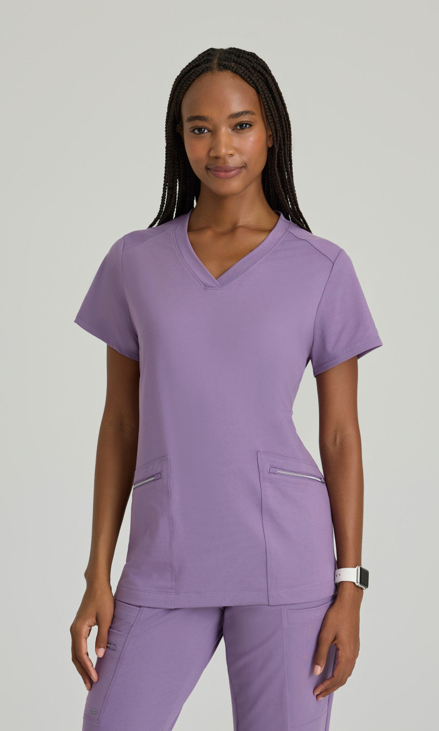 Barco One Performance Knits BOT209 Victory Knit Scrub Top Dusty Lavender