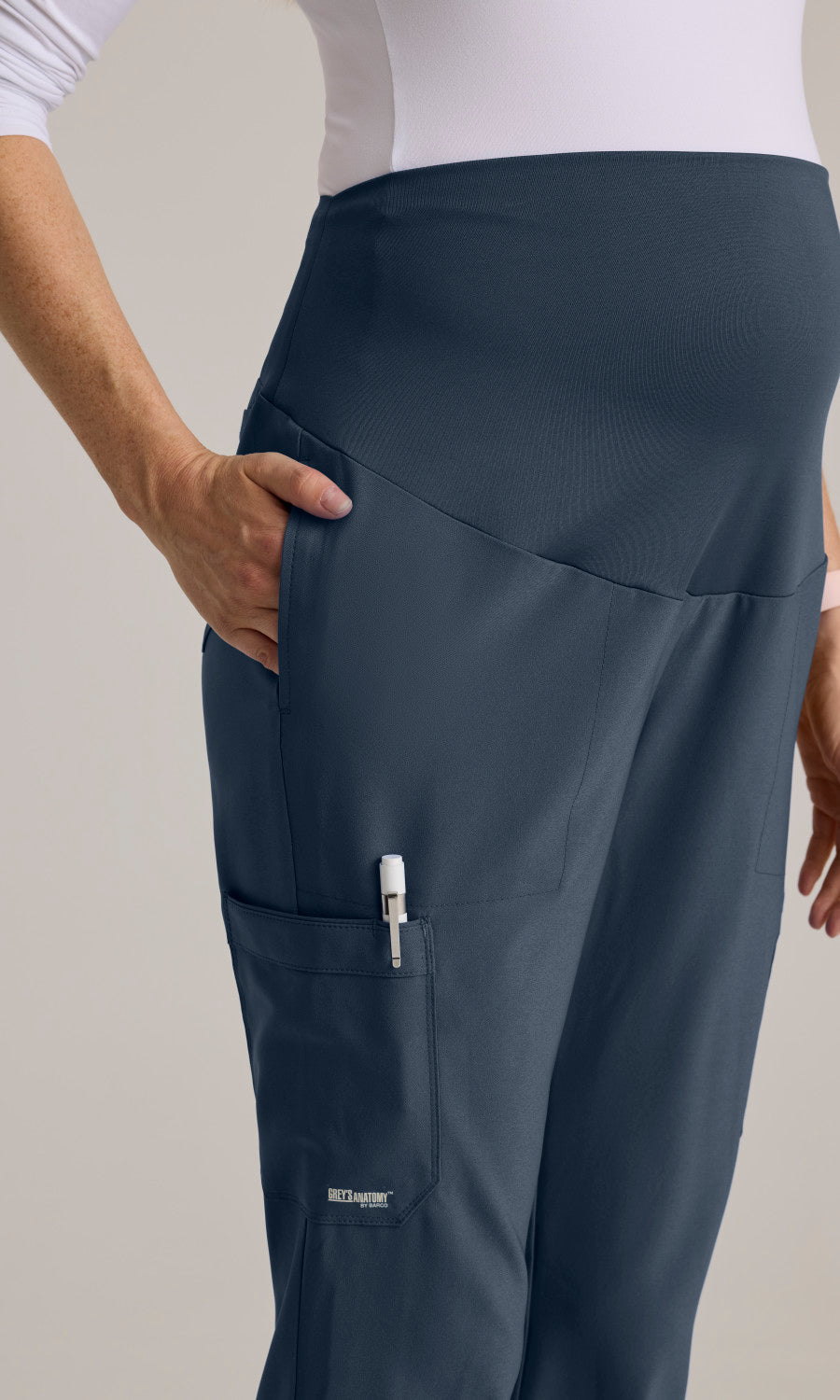 Grey's Anatomy Evolve GSSP690 Promise Maternity Scrub Pants Steel