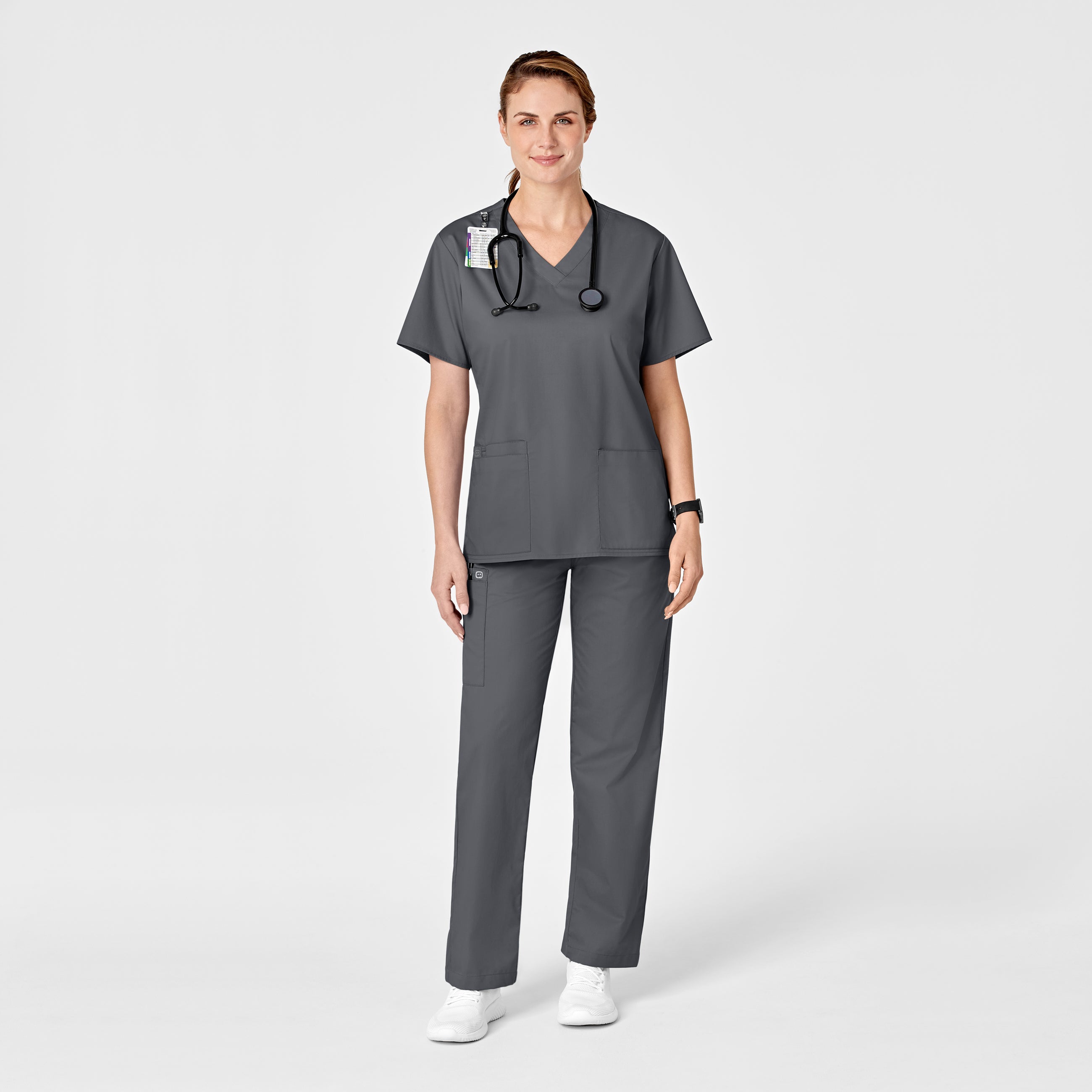 WonderWORK 501 Pull-On Cargo Scrub Pants Pewter