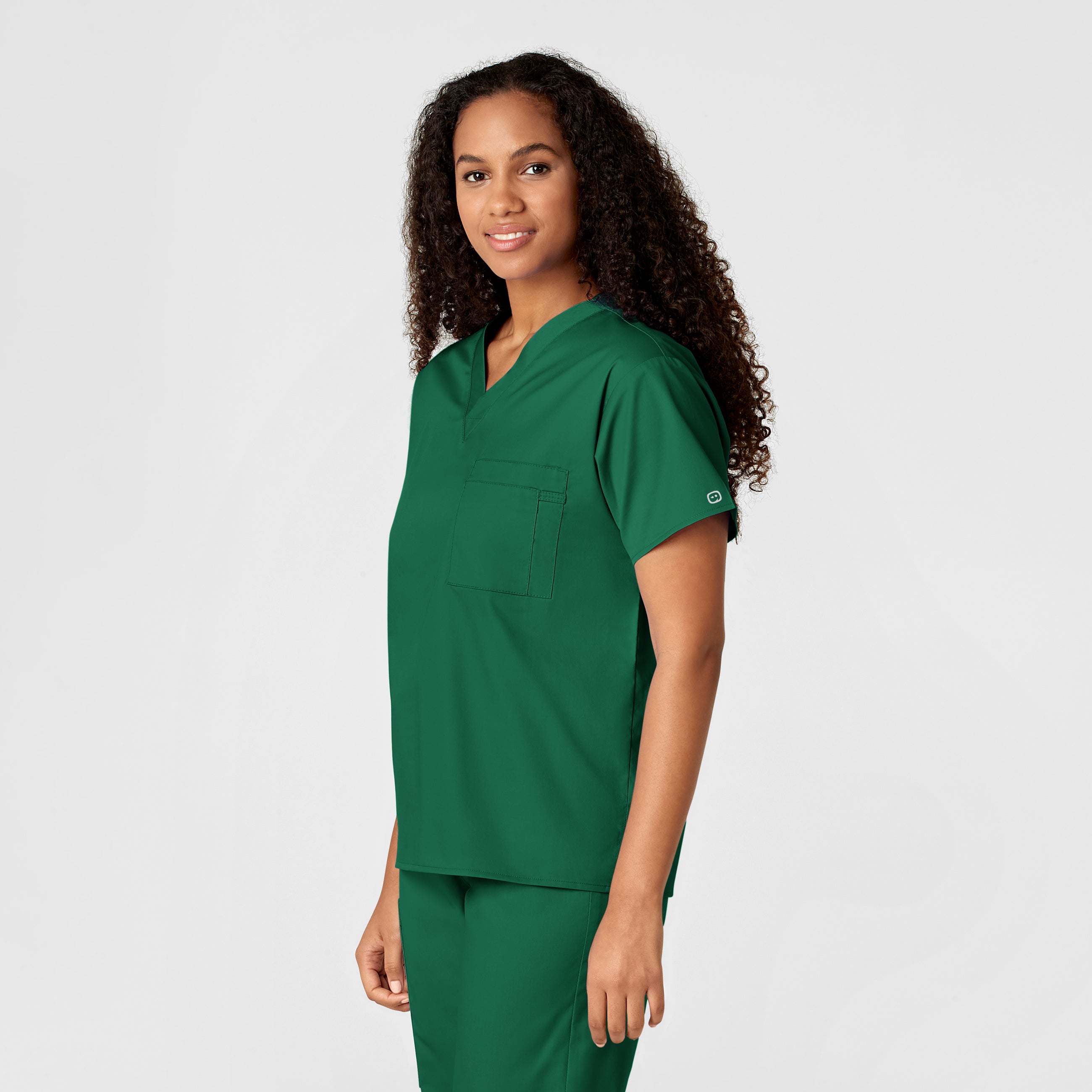 WonderWORK 100 Unisex V-Neck Scrub Top Hunter