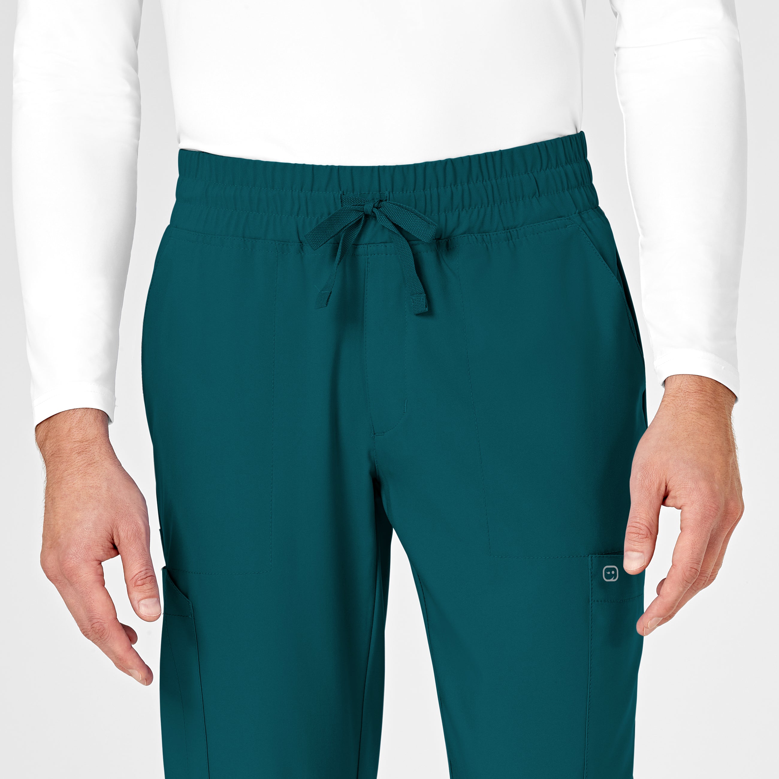 W123 5655 Men's Cargo Jogger Scrub Pants Caribbean Blue