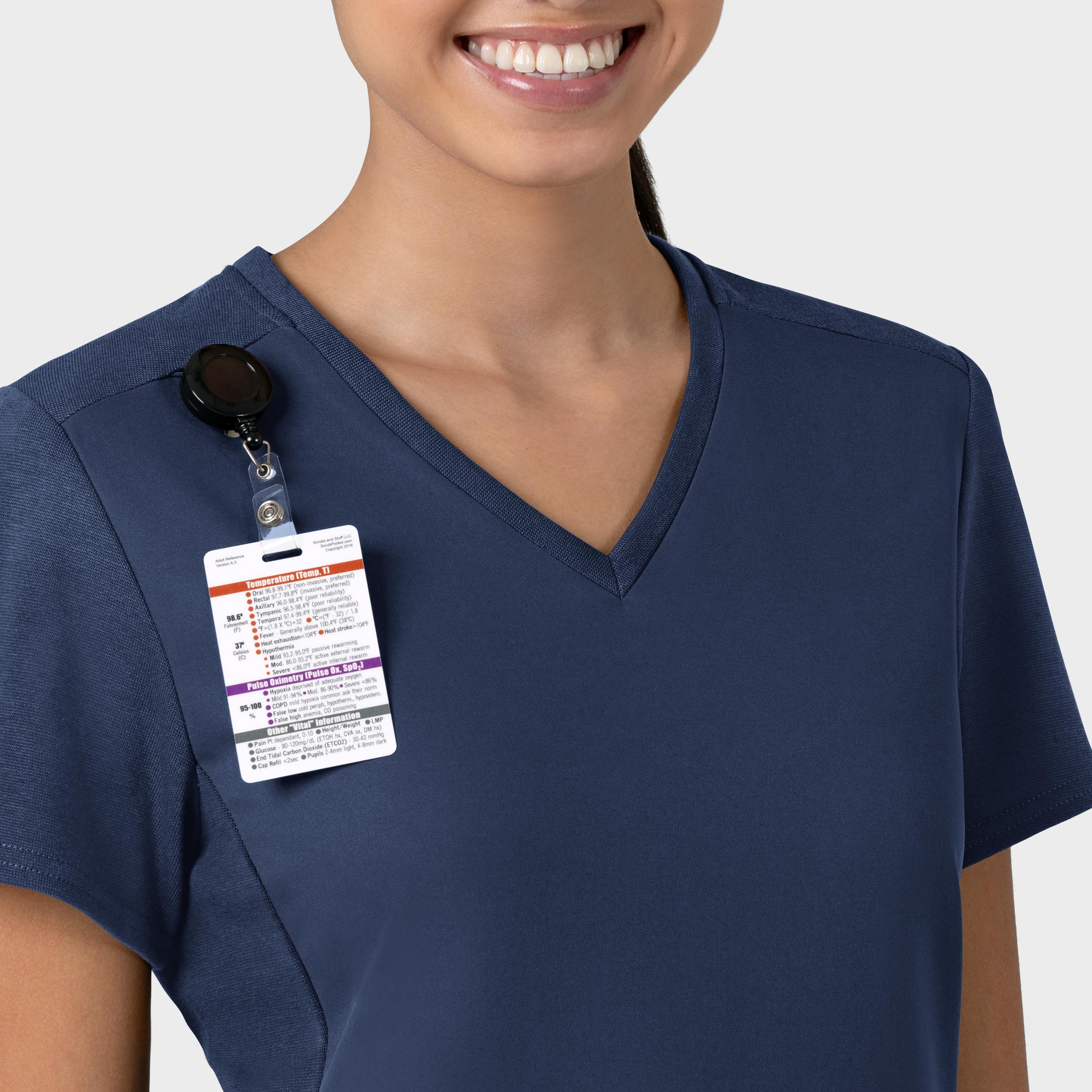 Thrive 6522 Flex-n-Reach V-Neck Scrub Top Navy