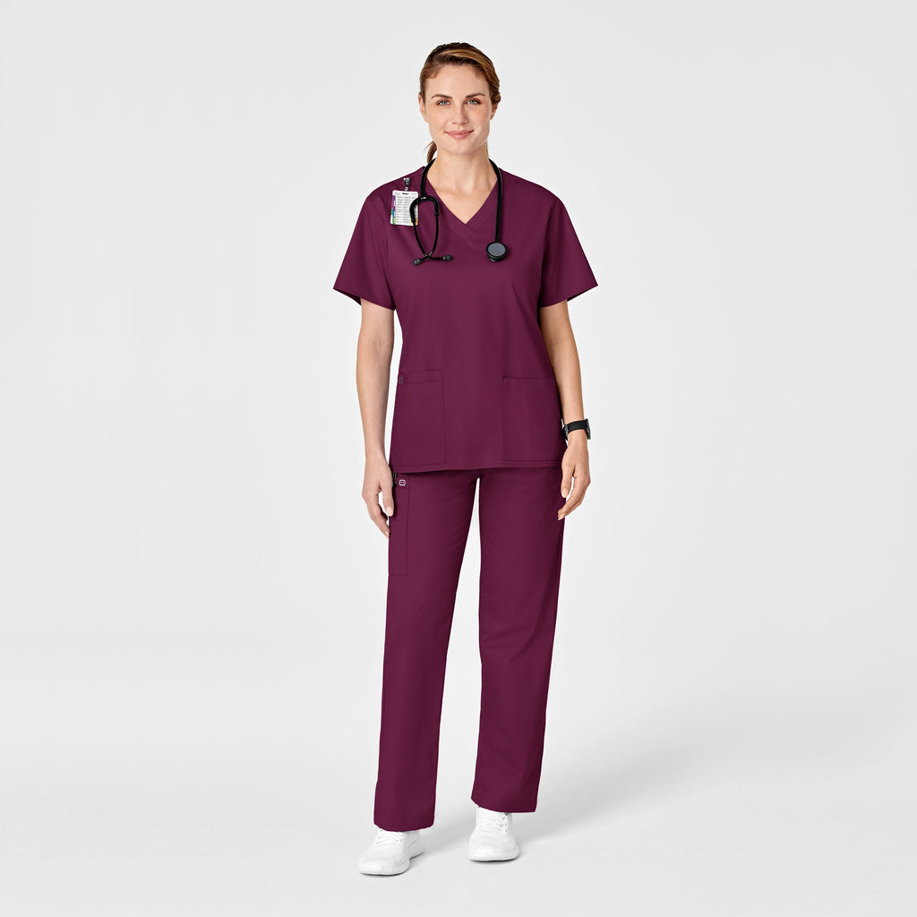 WonderWORK 501 Pull-On Cargo Scrub Pants Wine