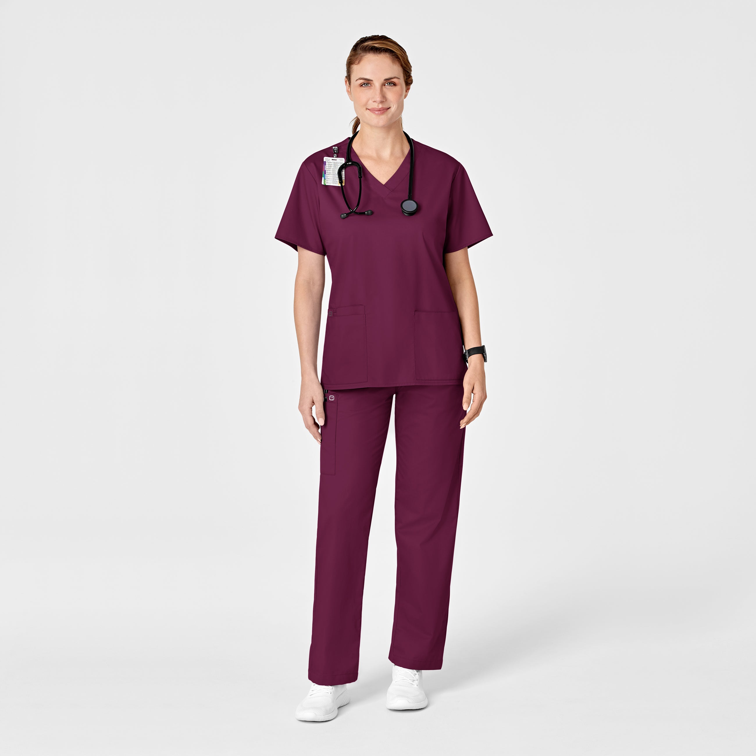 WonderWORK 501 Pull-On Cargo Scrub Pants Wine