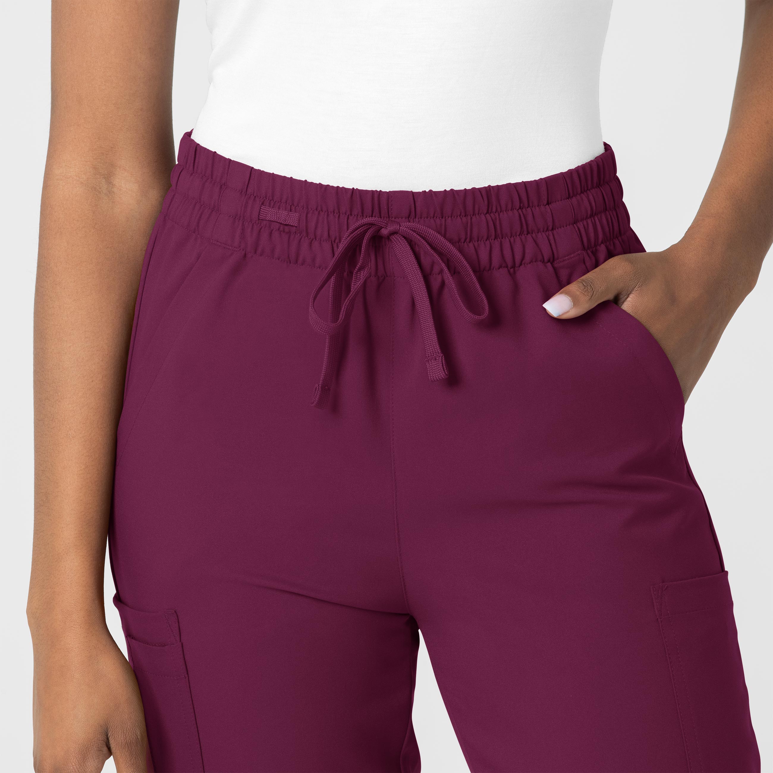 Thrive 5122 Cargo Jogger Scrub Pants Wine