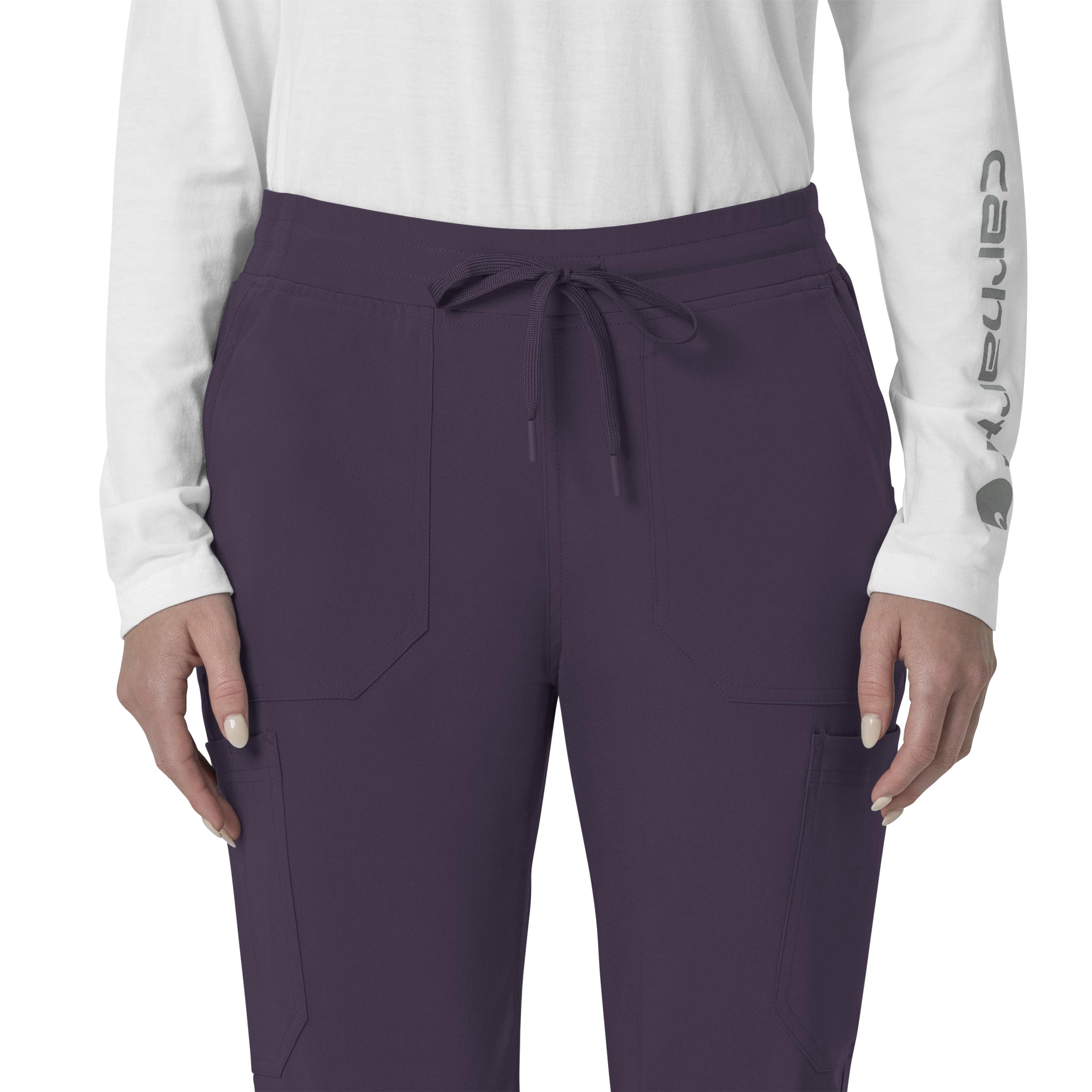 Force Cross-Flex C53110 Cargo Jogger Scrub Pants Black Plum