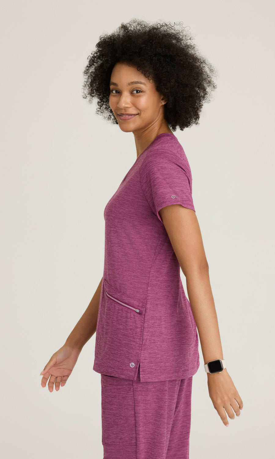 Barco One Performance Knit BOT209H Victory Top (Heathered) Dark Mauve Heather