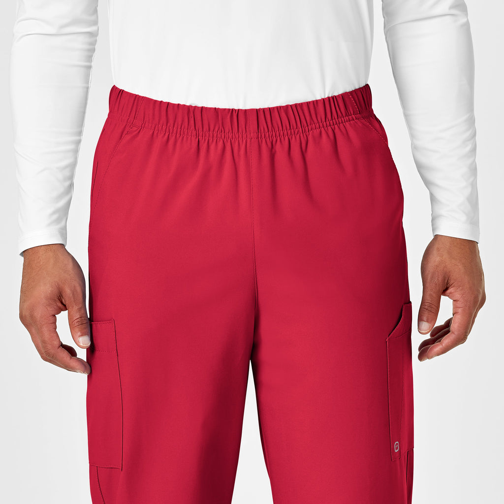 W123 5855 Unisex Multi-Cargo Scrub Pants Red