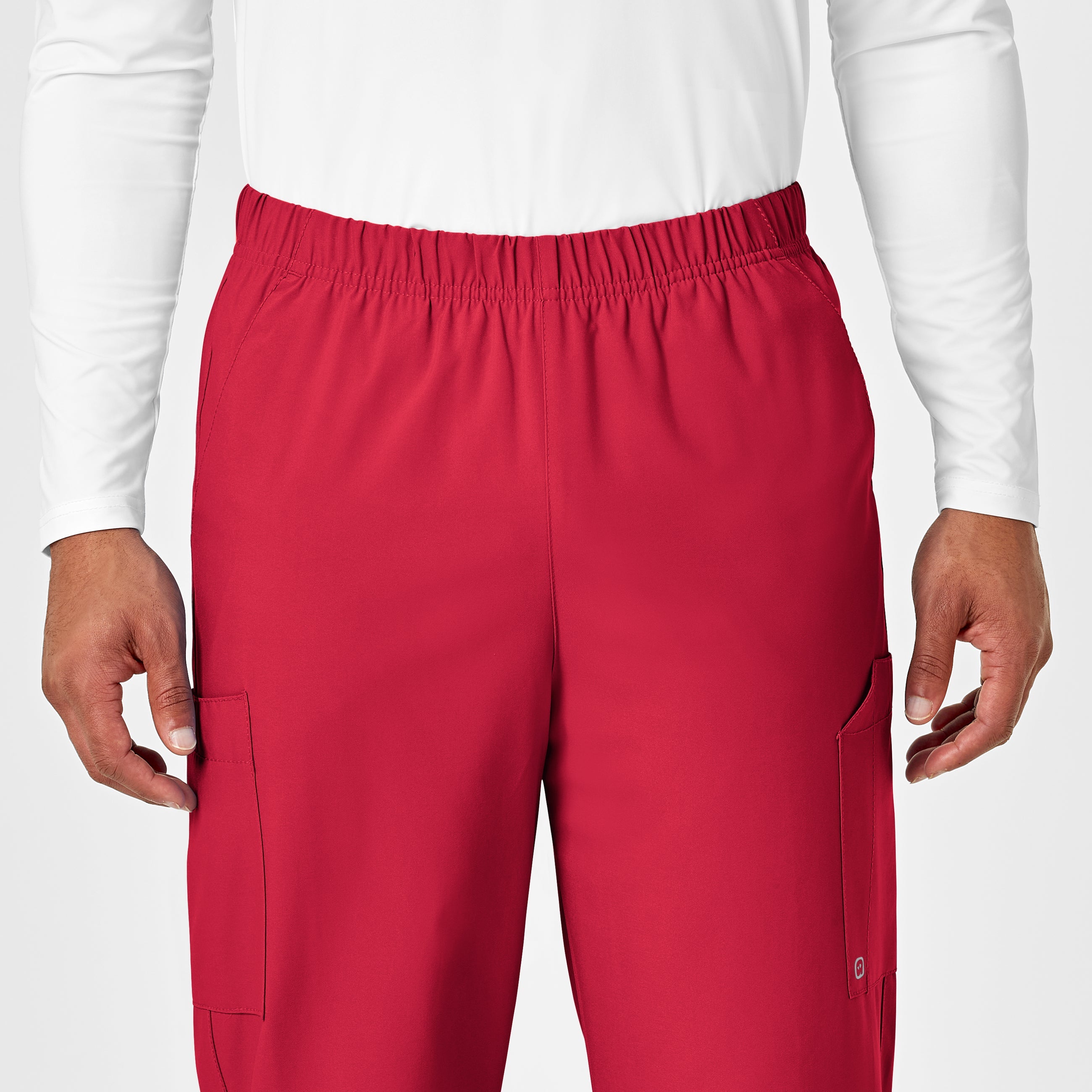 W123 5855 Unisex Multi-Cargo Scrub Pants Red